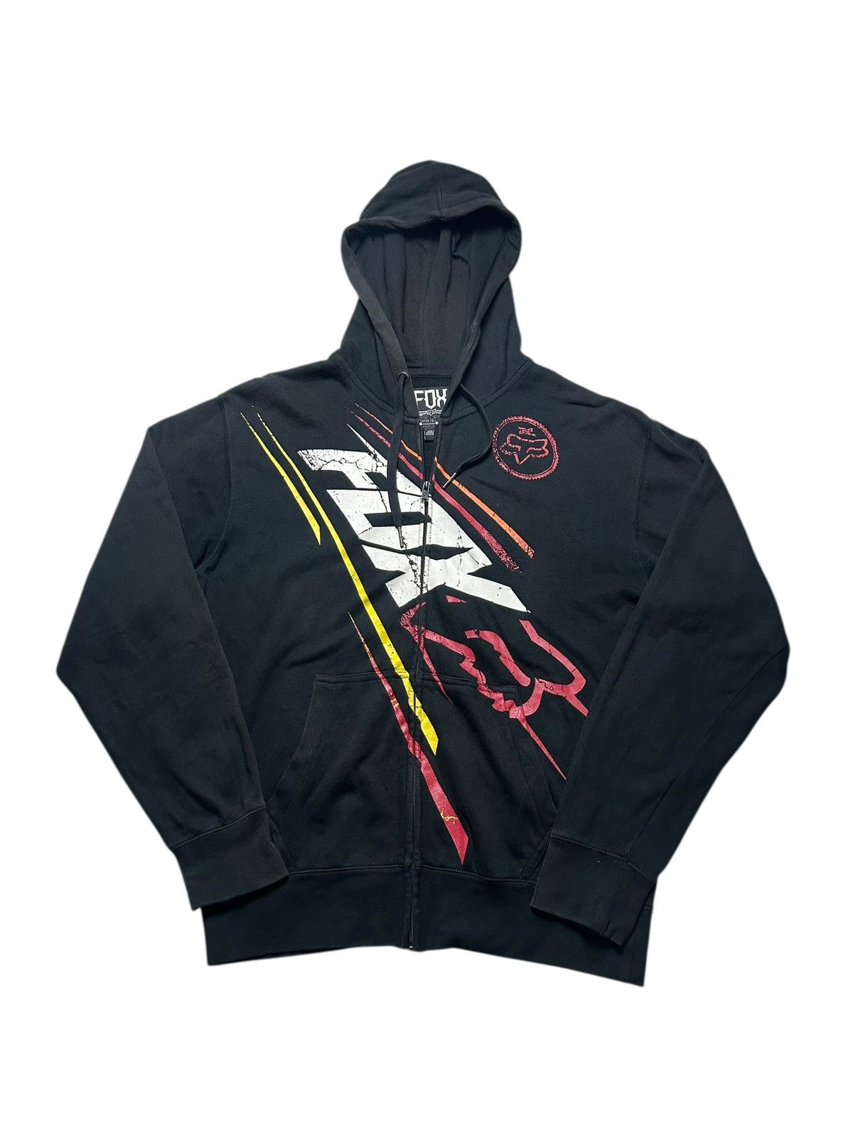 Fox Racing Vintage Fox Racing Y2K Zip hood Hoodie Sweatshirt Big Logo Size US L / EU 52-54 / 3 - 1 Thumbnail