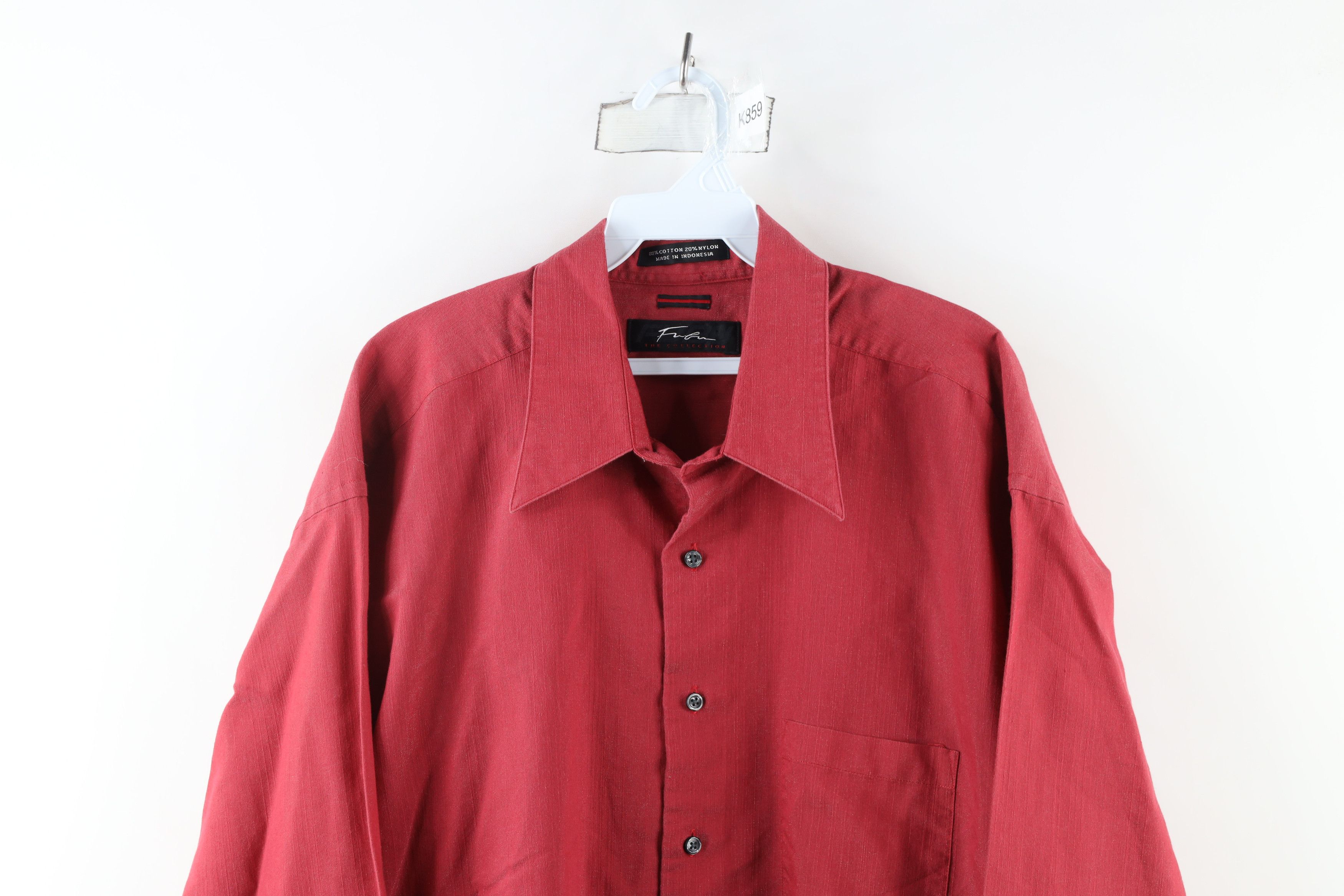 Fubu × Vintage Vintage 90s FUBU Spell Out Baggy Metallic Button Shirt Red Size US L / EU 52-54 / 3 - 2 Thumbnail