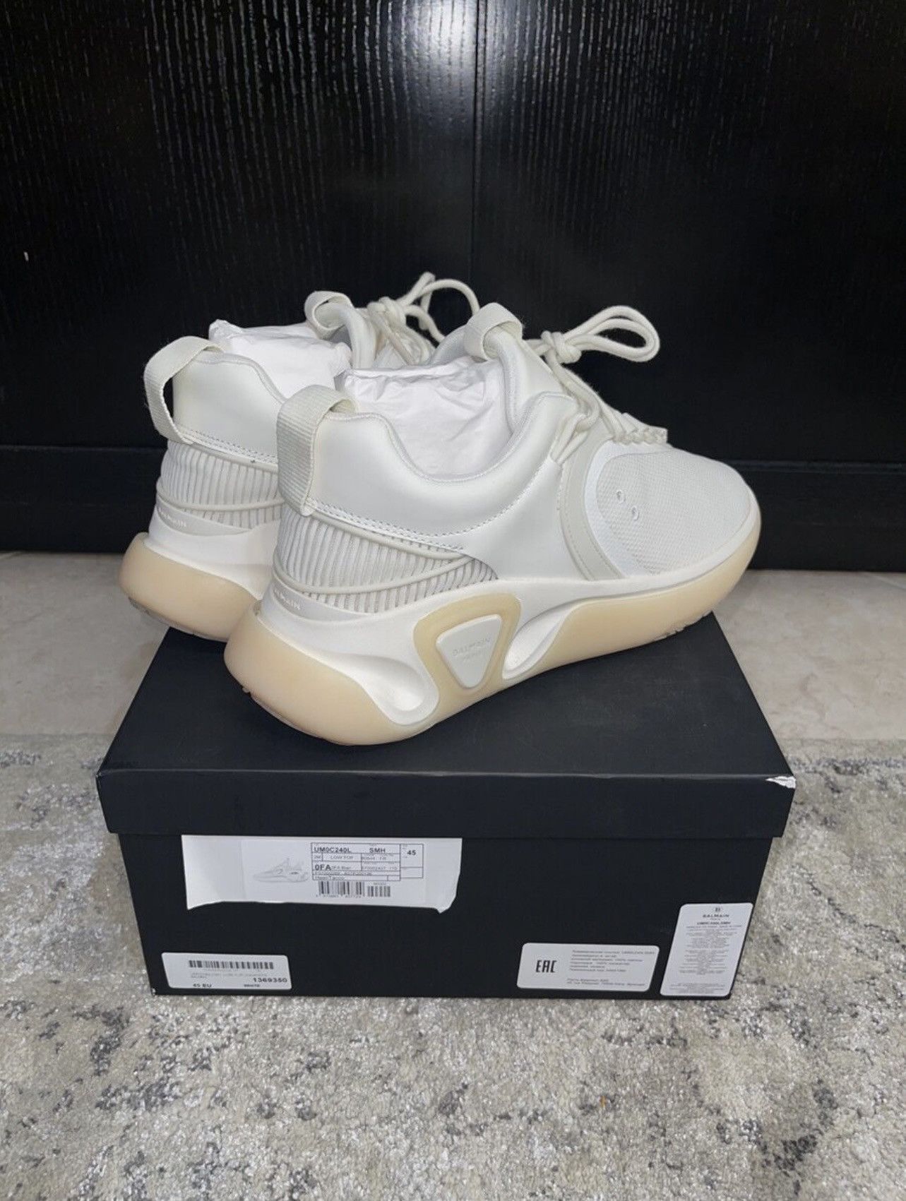 Balmain BALMAIN B RUNNER LOW. SIZE 45 / 12 US. WHITE BEIGE ROSE GOLD Size US 12 / EU 45 - 8 Thumbnail