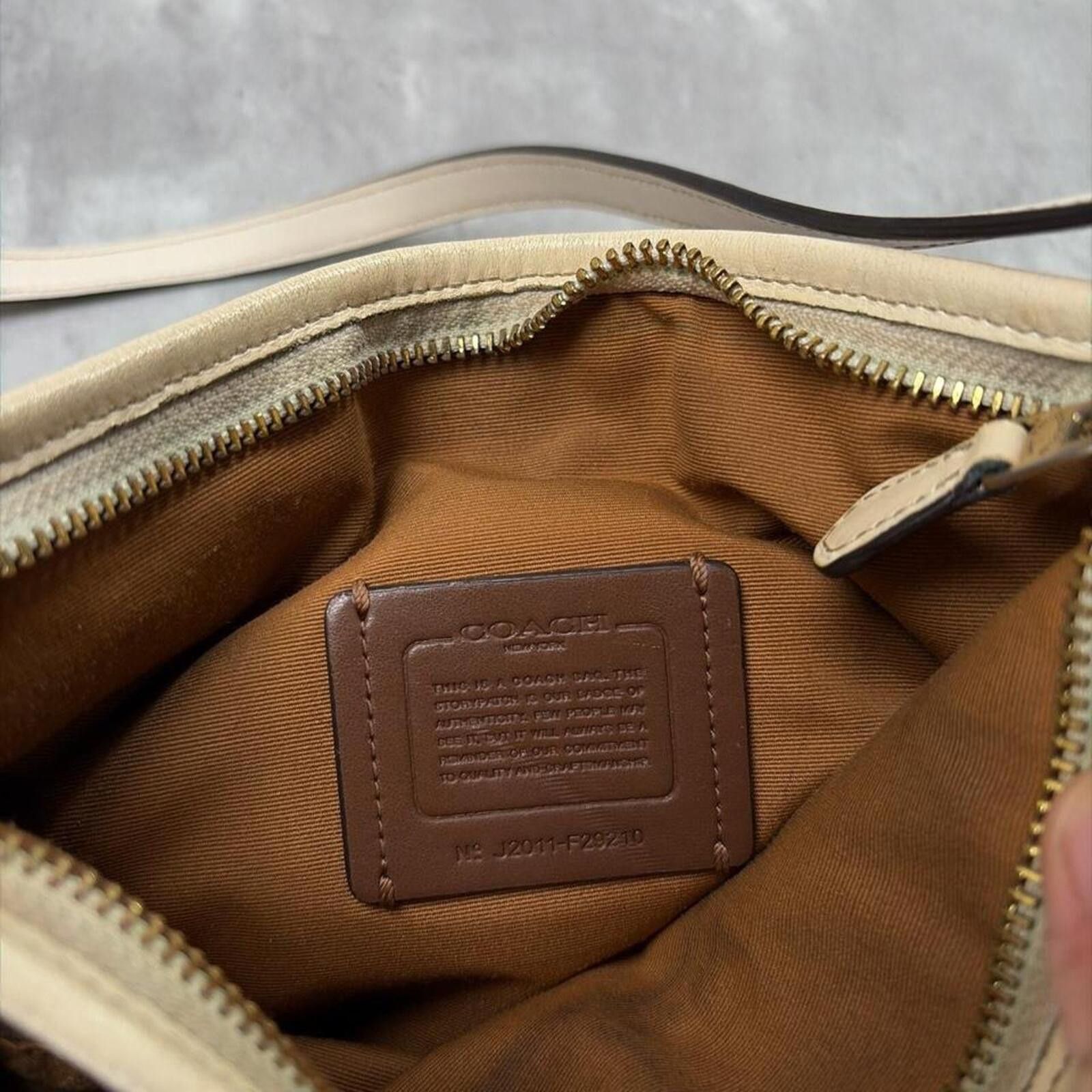 Coach Y2K Beige Coach Signature C Distressed Grunge Crossbody Bag Size ONE SIZE - 5 Thumbnail
