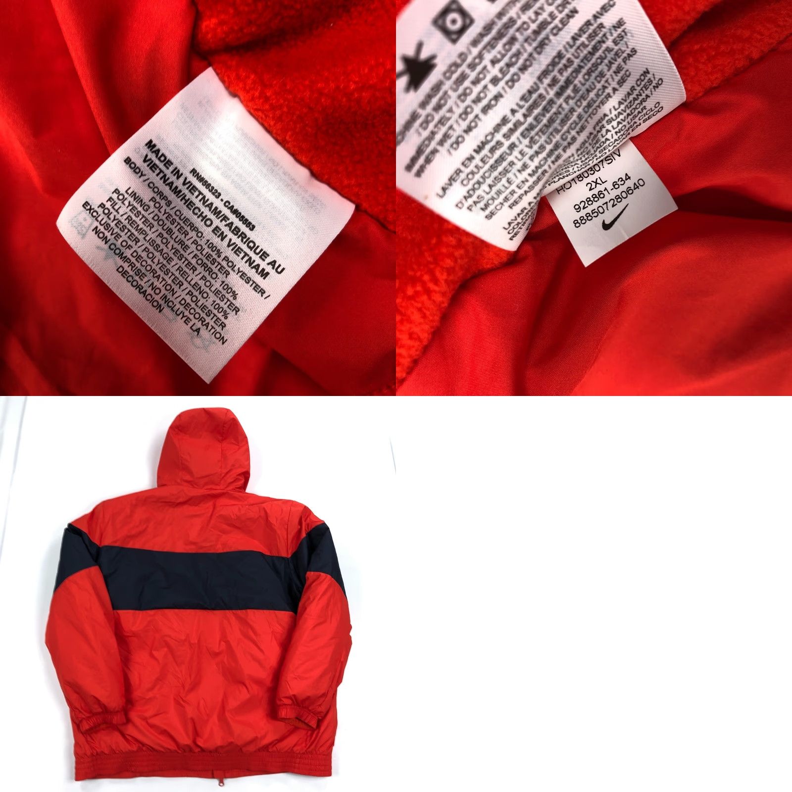 Nike Nike Puffer Jacket Men 2XL Synthetic Fill Windbreaker Orange Navy Solid Zip Jacket Regular Length Winter Sportswear Size US XXL / EU 58 / 5 - 8 Thumbnail