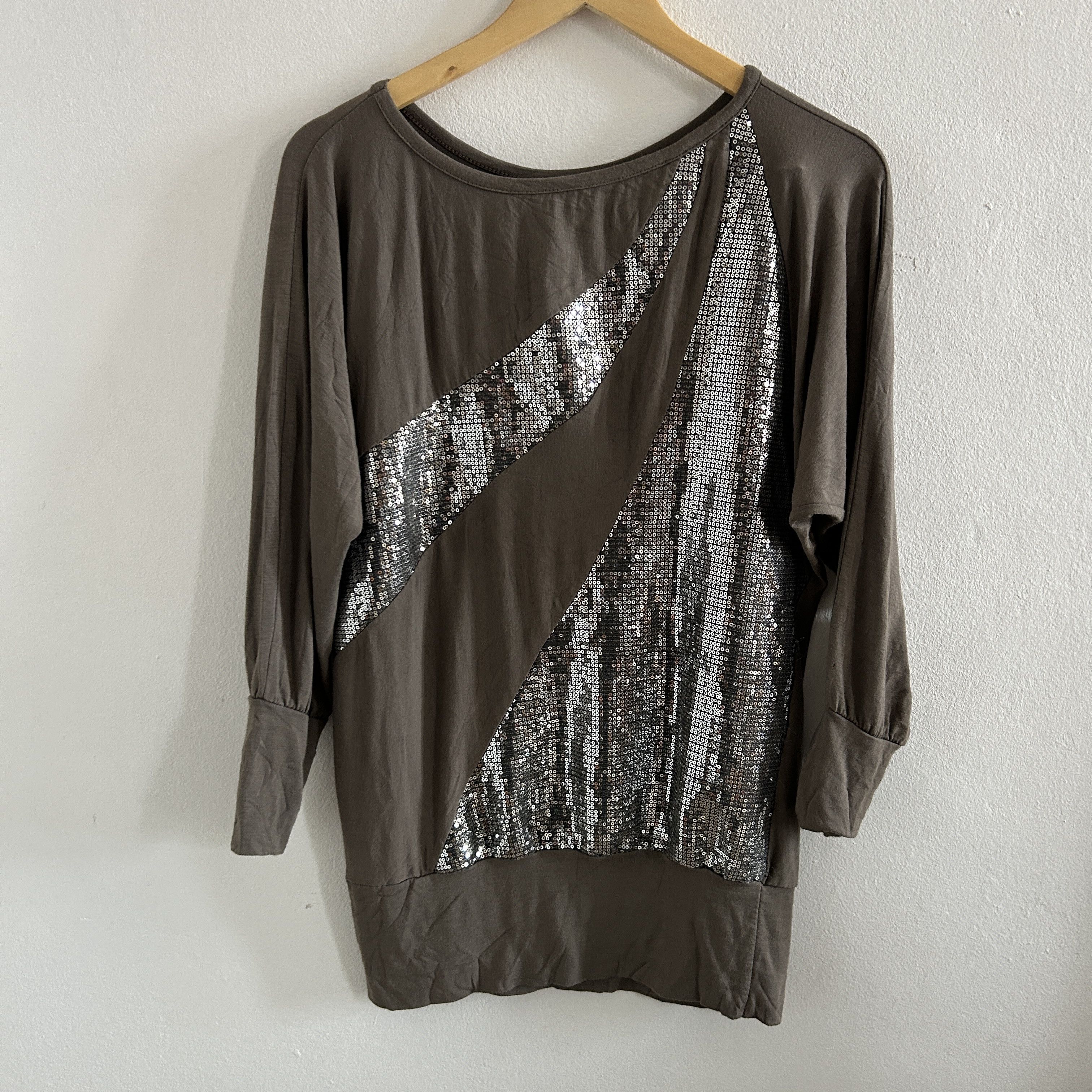 Vintage Vintage Y2K Gray Striped Sequin Top Size ONE SIZE - 8 Thumbnail