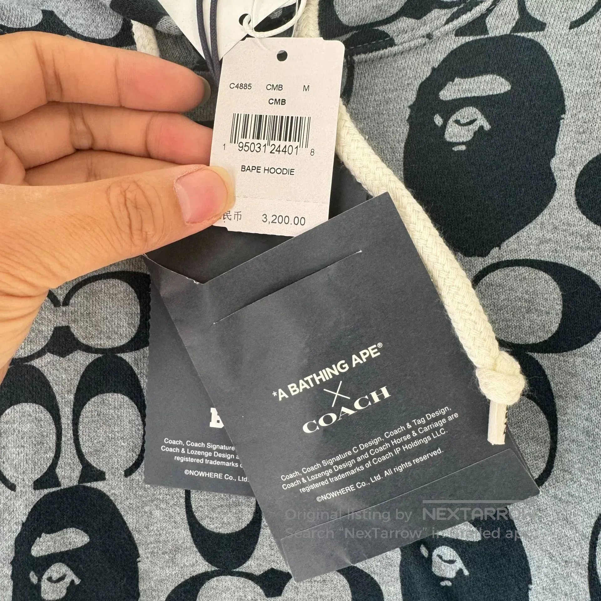 Japanese Brand COACH X BAPE All-Over Logo Hoodie Men. Size US M / EU 48-50 / 2 - 6 Thumbnail