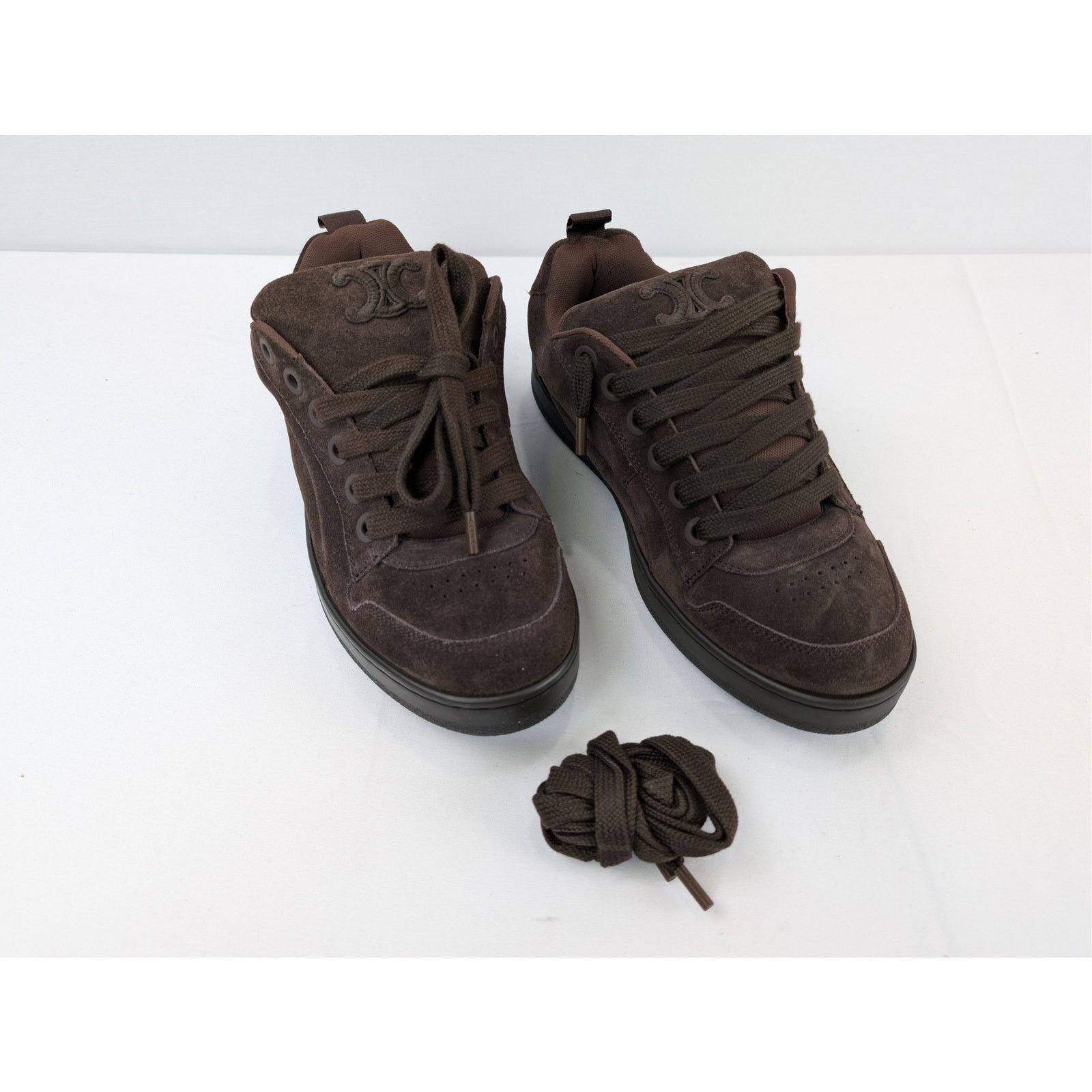 Celine o1rshd1 Suede Calfskin & Mesh Huntington Low top Sneakers Size US 10 / EU 43 - 6 Thumbnail