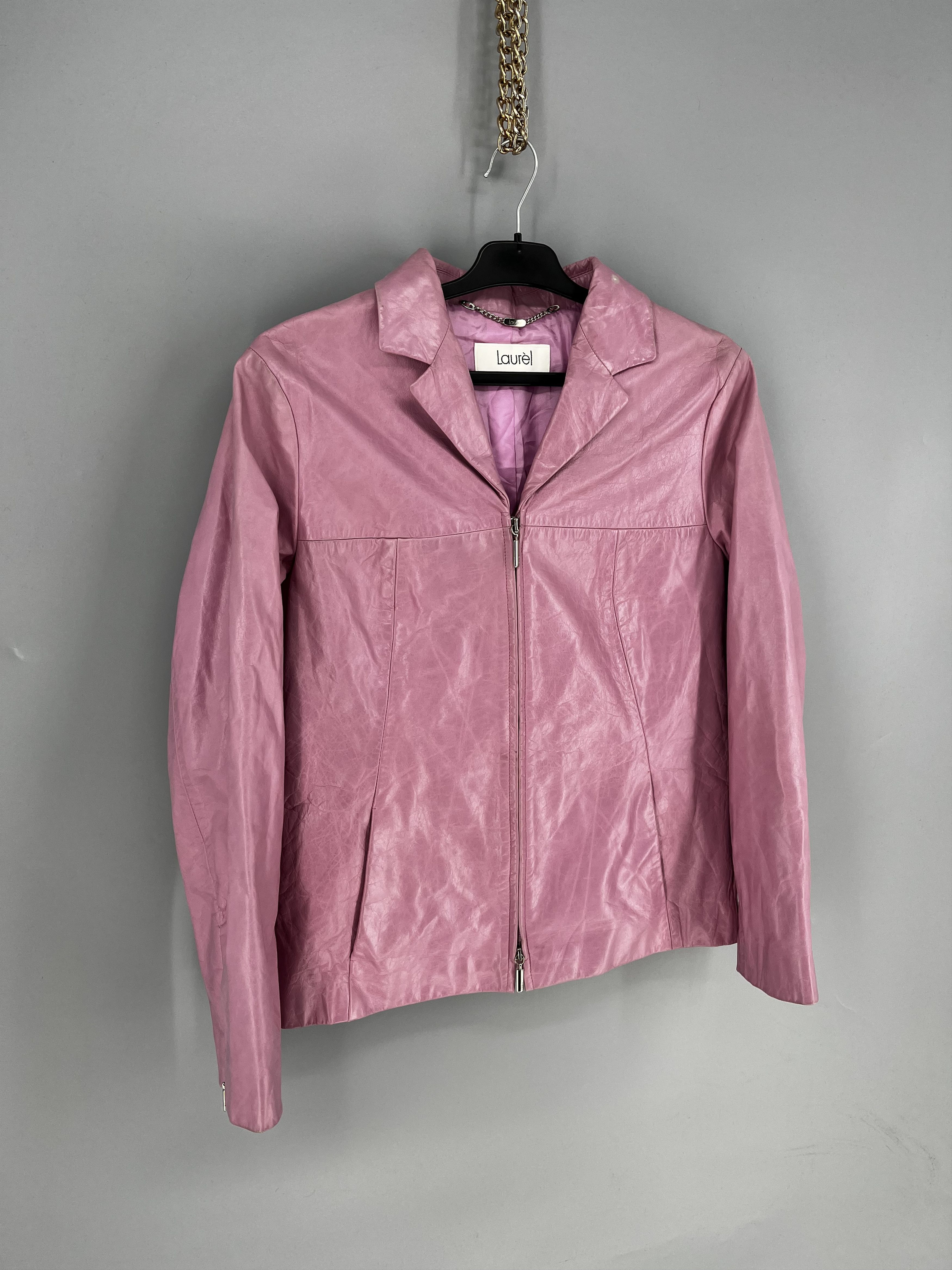 Laurel Leather biker jacket Laurel Pink size 38FR in Leather Size S / US 4 / IT 40 - 2 Thumbnail