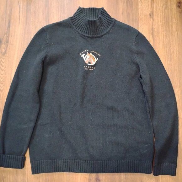 Ralph Lauren Ralph Lauren Equestrian Horse Mock Neck Sweater Green Label Size US M / EU 48-50 / 2 - 2 Thumbnail