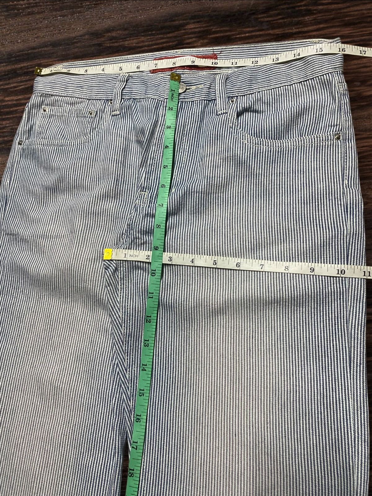1620 Workwear Hickory Stripe Work Pants Patches Back ‘A Slight Fever Size US 32 / EU 48 - 11 Thumbnail