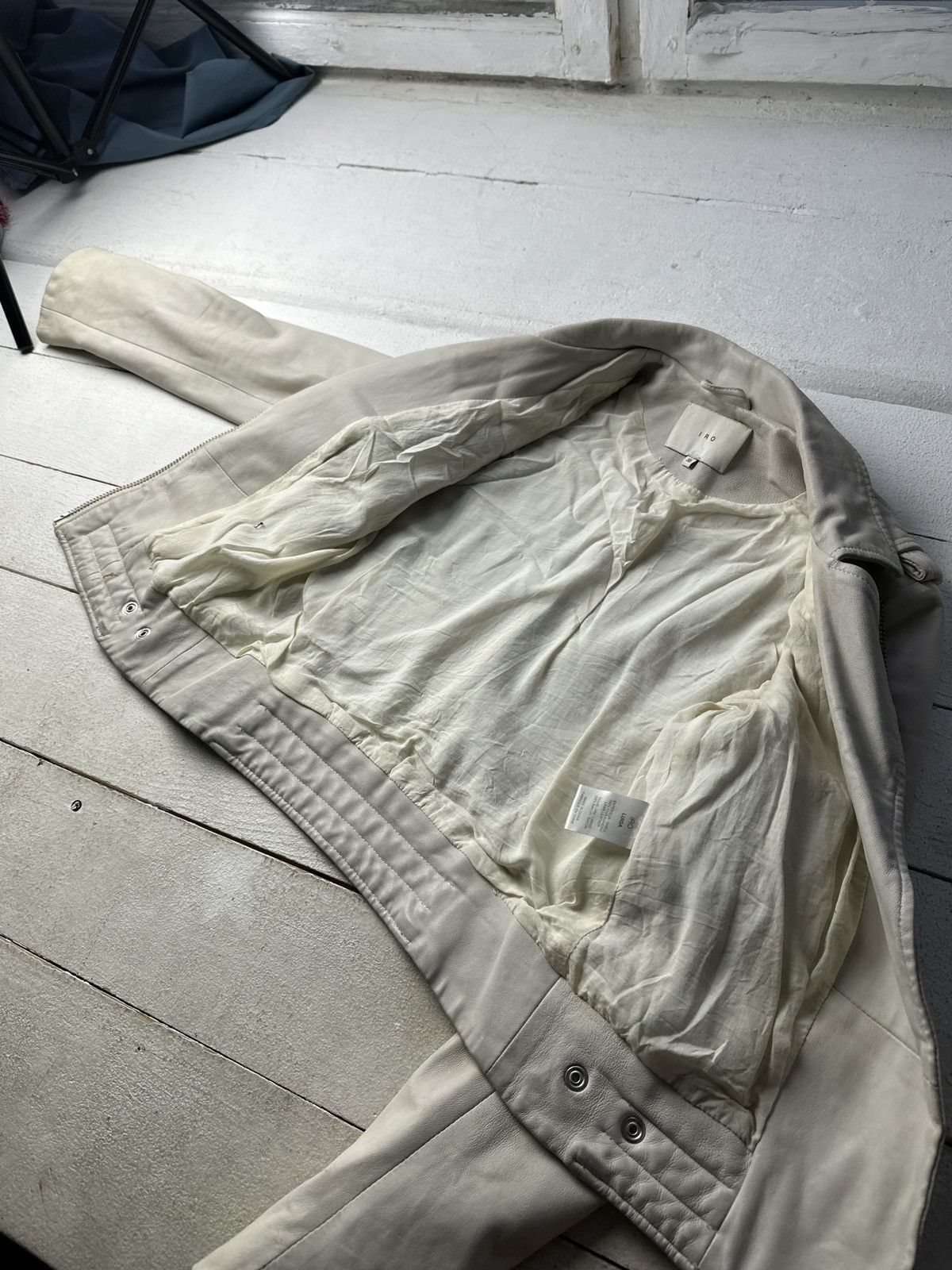 Iro 🚨Y2K RICK OWENS TYPE DIRTY SLIM FIT ZIP LEATHER JACKET Size XS / US 0-2 / IT 36-38 - 8 Thumbnail