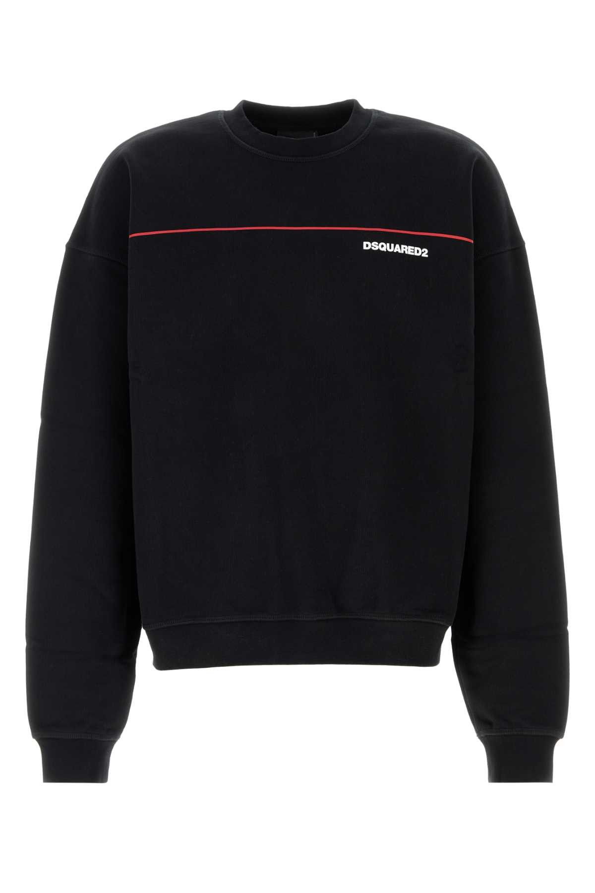Dsquared2 Black Cotton Sweatshirt Size US XL / EU 56 / 4 - 1 Thumbnail