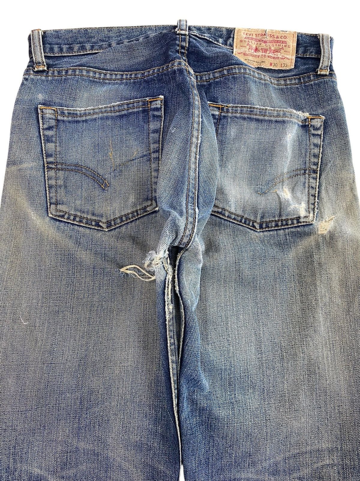 Levi's Levi’s_ Mud Wash Ripped Style Straight Leg Jeans Size US 30 / EU 46 - 4 Thumbnail