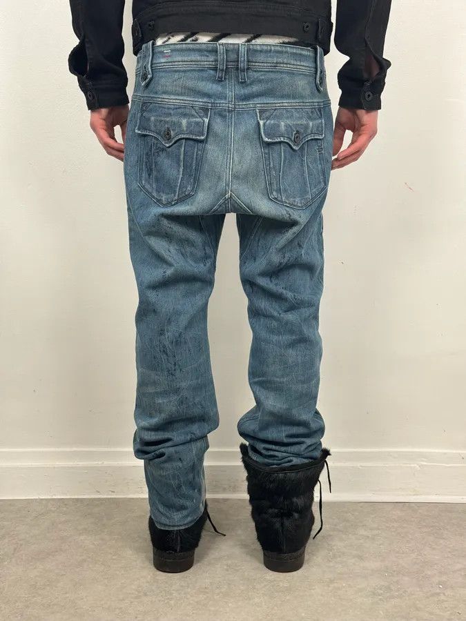 Diesel Diesel Abstract Painted Denim Blue Jeans Size US 32 / EU 48 - 3 Thumbnail