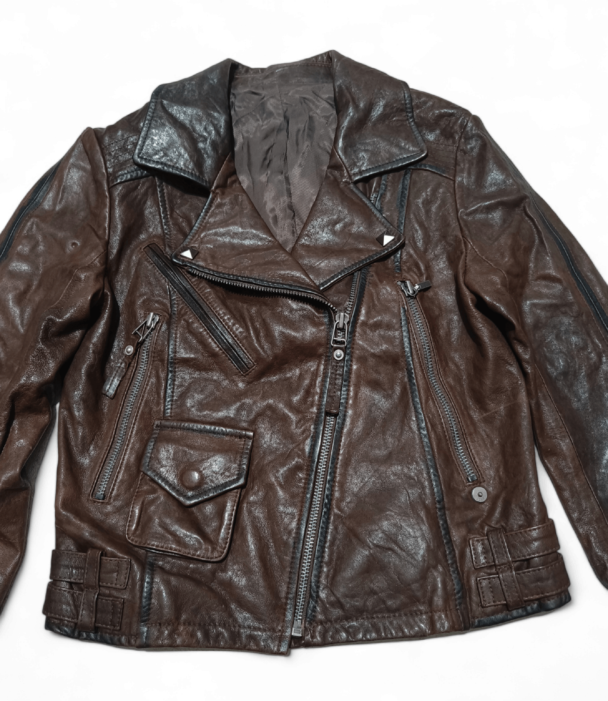 Vintage Vintage Women's Ramones Rockabilly Lady Biker Leather Jacket Size XS / US 0-2 / IT 36-38 - 3 Thumbnail