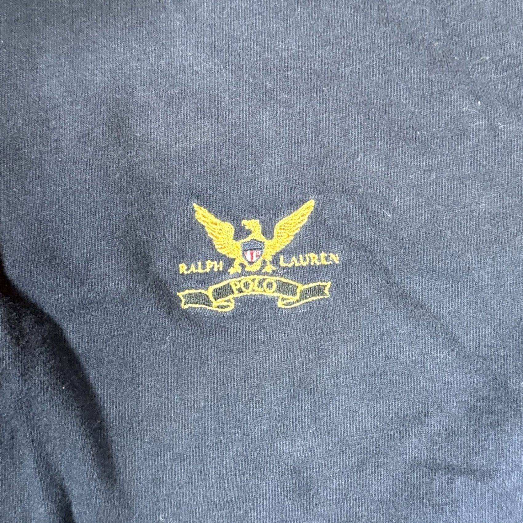 Ralph Lauren VINTAGE Ralph Lauren Polo Shirt XL Men Blue Eagle Flag Crest Stand Mock Collar Mens XL Blue Eagle Flag Crest Polo Shirt Size US XL / EU 56 / 4 - 6 Thumbnail