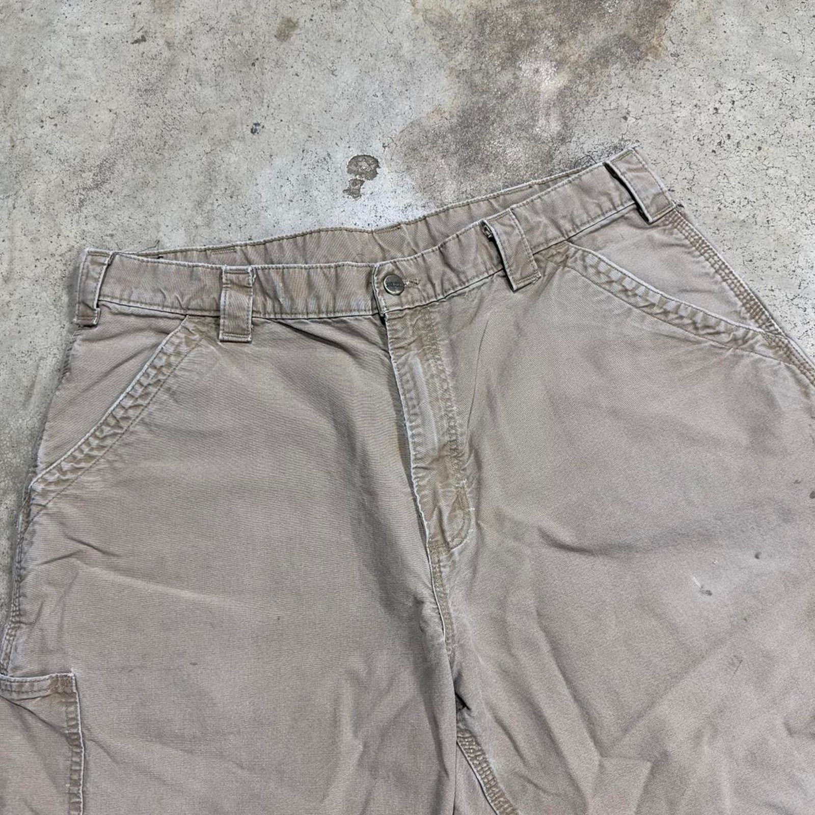 Carhartt × Carhartt Wip Baggy Carhartt Light Tan Carpenter Denim Streetwear Pants Size US 38 / EU 54 - 3 Thumbnail