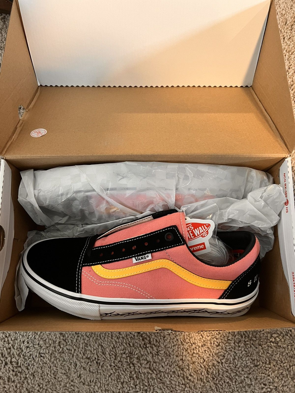 image of Supreme x Vans Old Skool ‘Barbed Wire - Pink’ Shoes, Men's (Size 10.5)