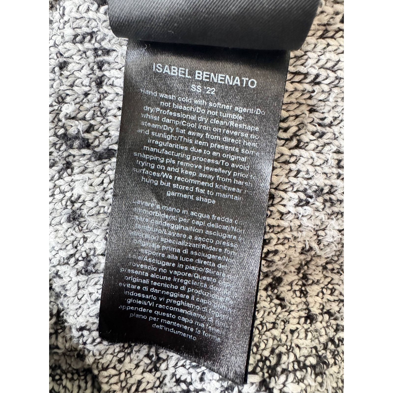 Isabel Benenato Isabel Benenato SS22 Textured Cotton Knit Sweater Black M Size US M / EU 48-50 / 2 - 6 Thumbnail