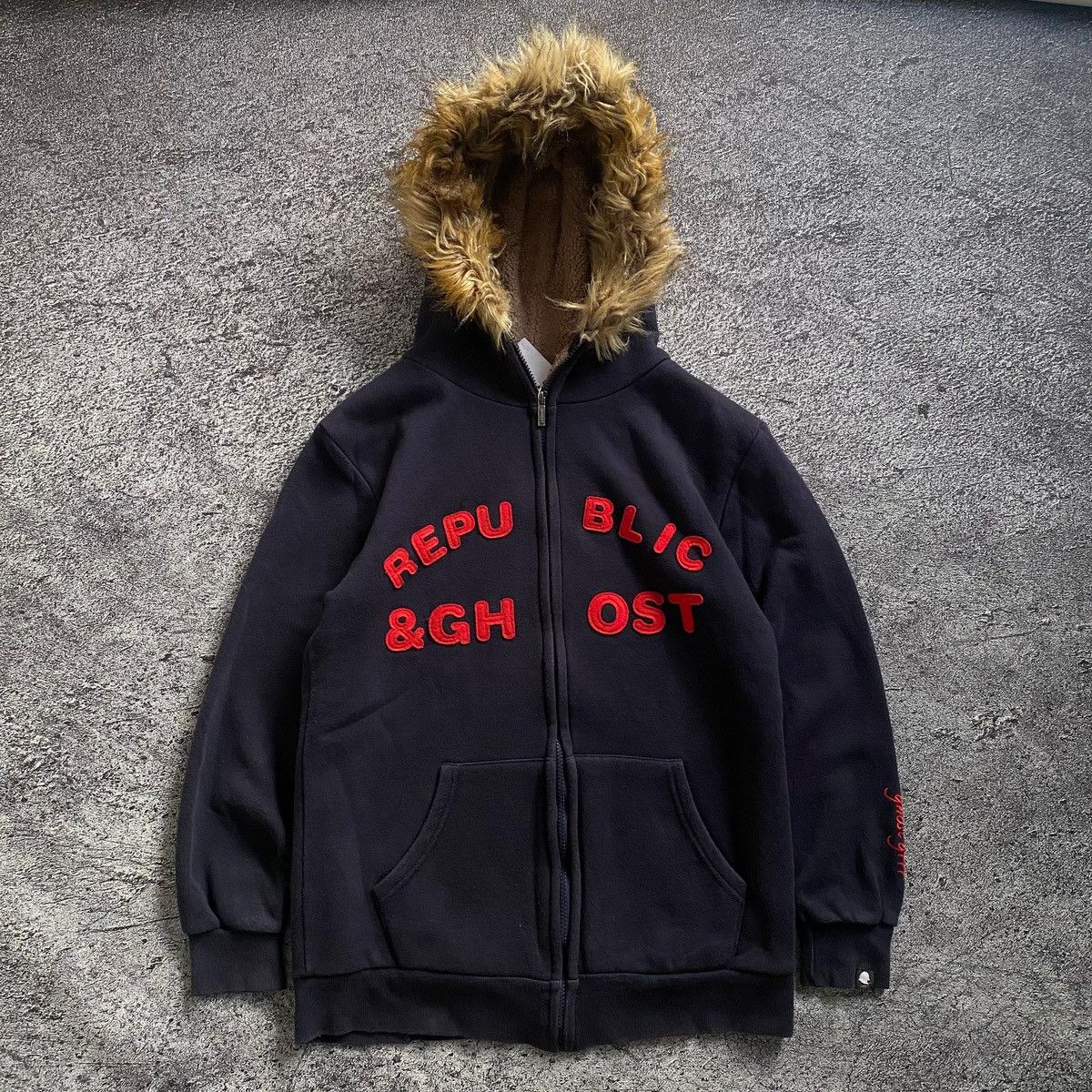 If Six Was Nine 2000s - Rep.Ghost ifsixwasnine lgb style Fur Zip Up Hoodie Size US L / EU 52-54 / 3 - 4 Thumbnail