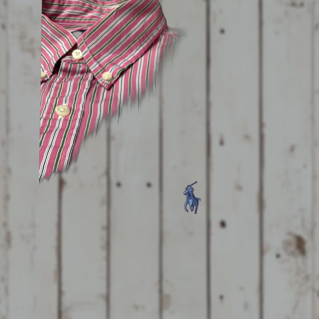 Ralph Lauren Ralph Lauren Long Sleeve Button Down Shirt Pink Green Striped Cotton Embroidered Polo Horse Mens L Size US L / EU 52-54 / 3 - 1 Thumbnail