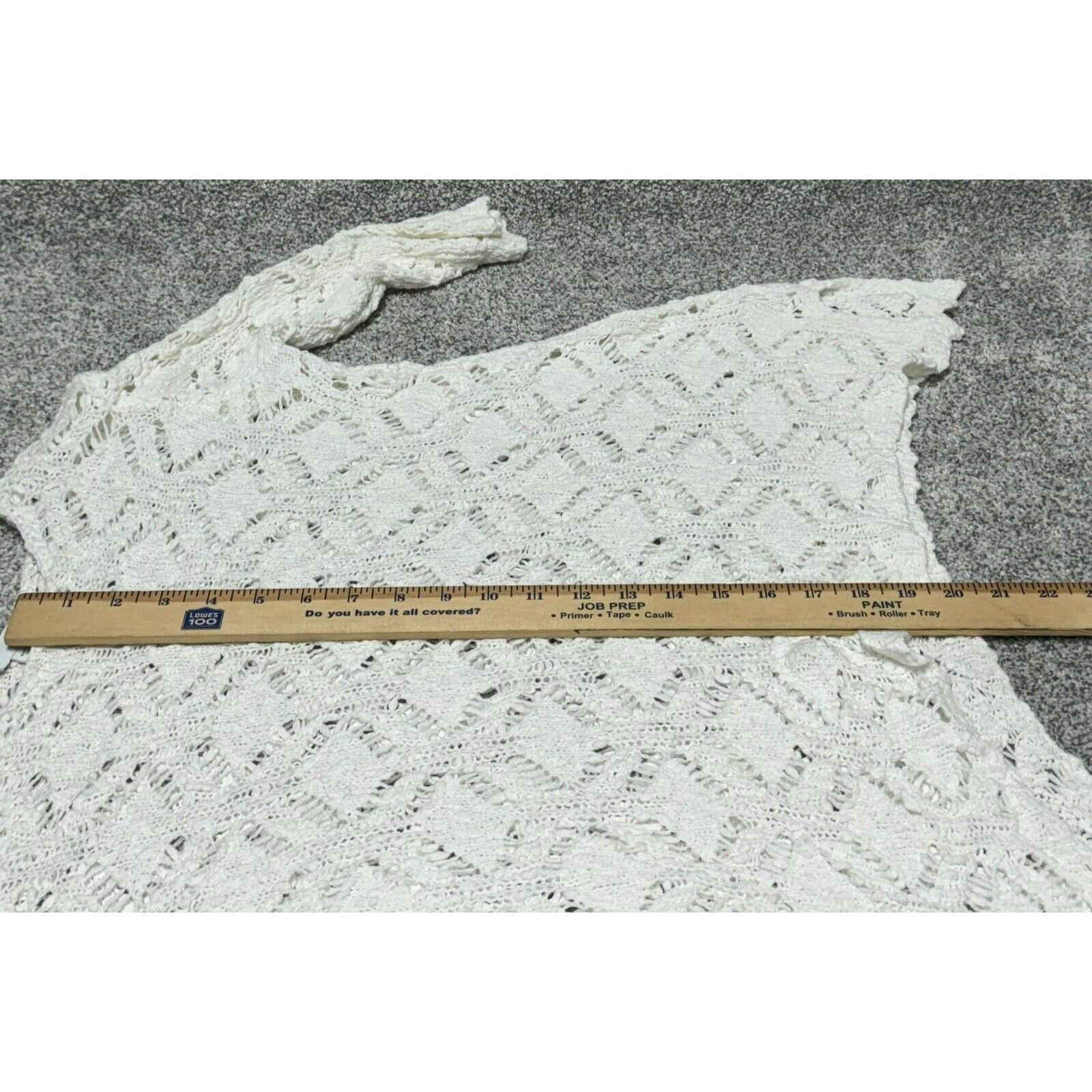 J. Jill J Jill Petite Small Crochet Open Knit Sweater Cottagecore Size S / US 4 / IT 40 - 4 Thumbnail