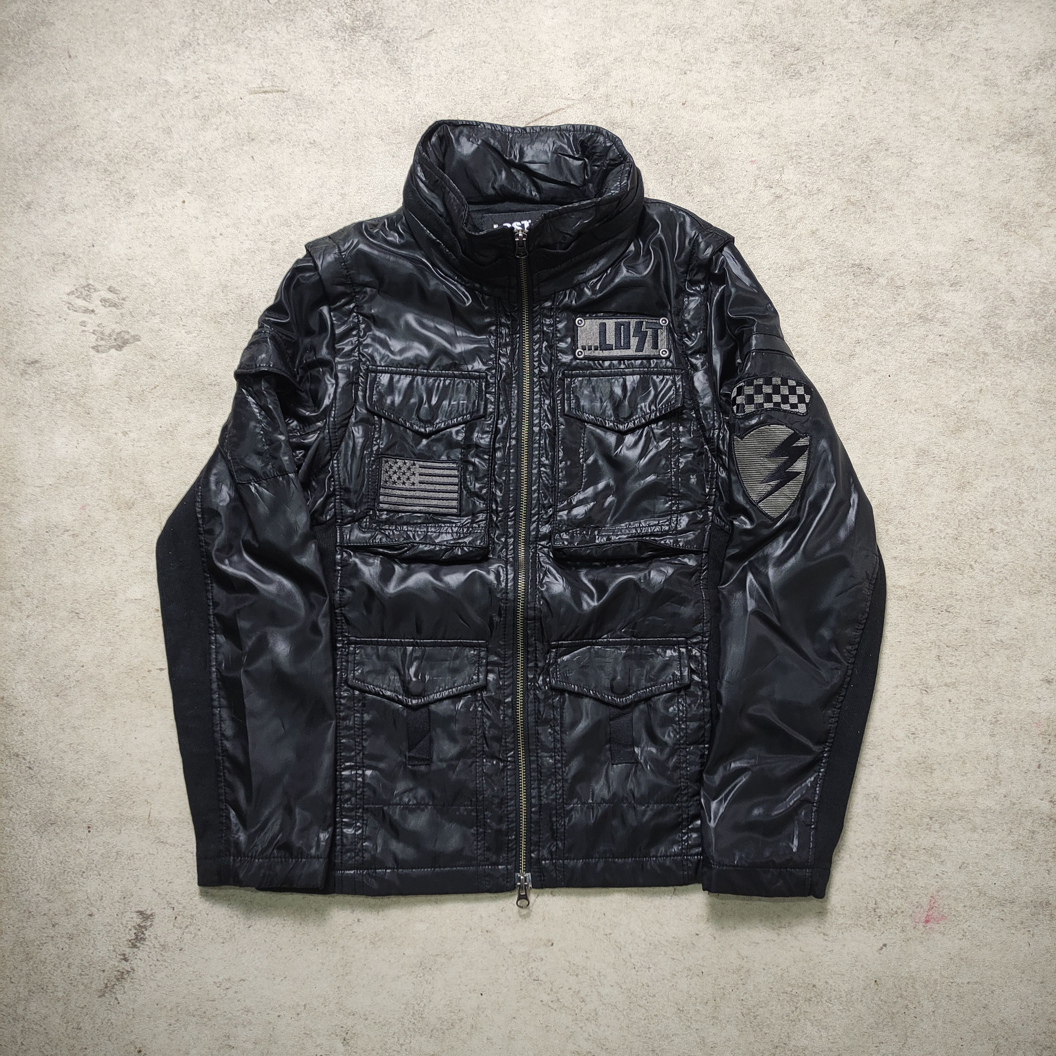 ジャケット・アウター 00s no id. leather jacket hoodie bono 14th Addiction × If Six Was Nine × NO ID No ID Bono Hybrid