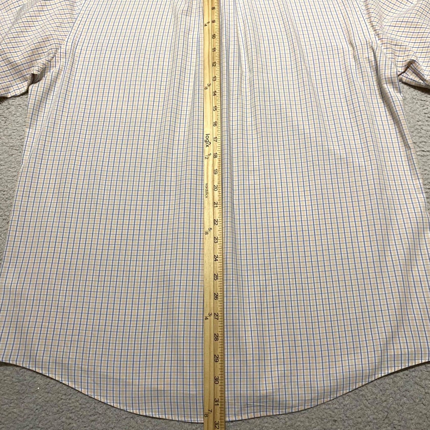 Stafford Stafford Dress Shirt Mens Large Multicolor Plaid Long Sleeve Button-Front 16 16.5 96% Cotton 4% Polyester Classic Size 42R - 7 Thumbnail