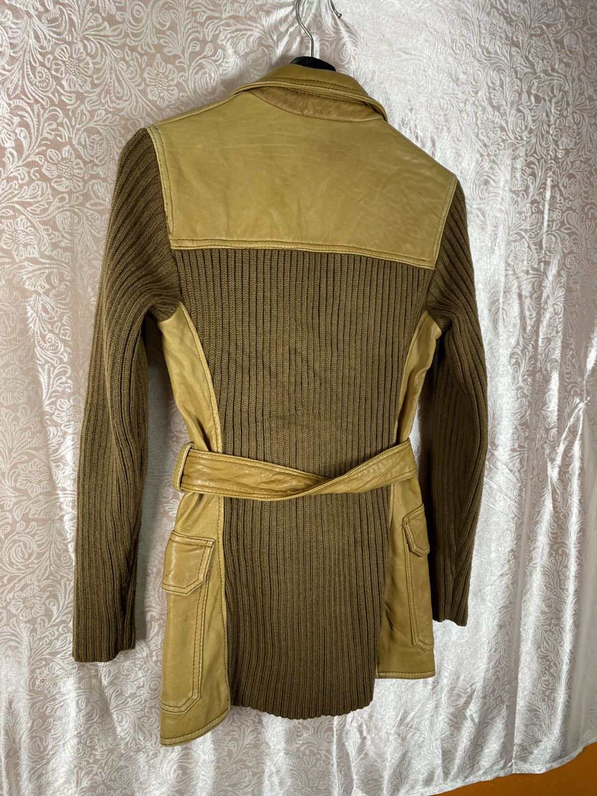 Massimo Dutti Vintage Massimo Dutti Women Leather Knit Hybrid Jacket Belt Size S / US 4 / IT 40 - 13 Thumbnail