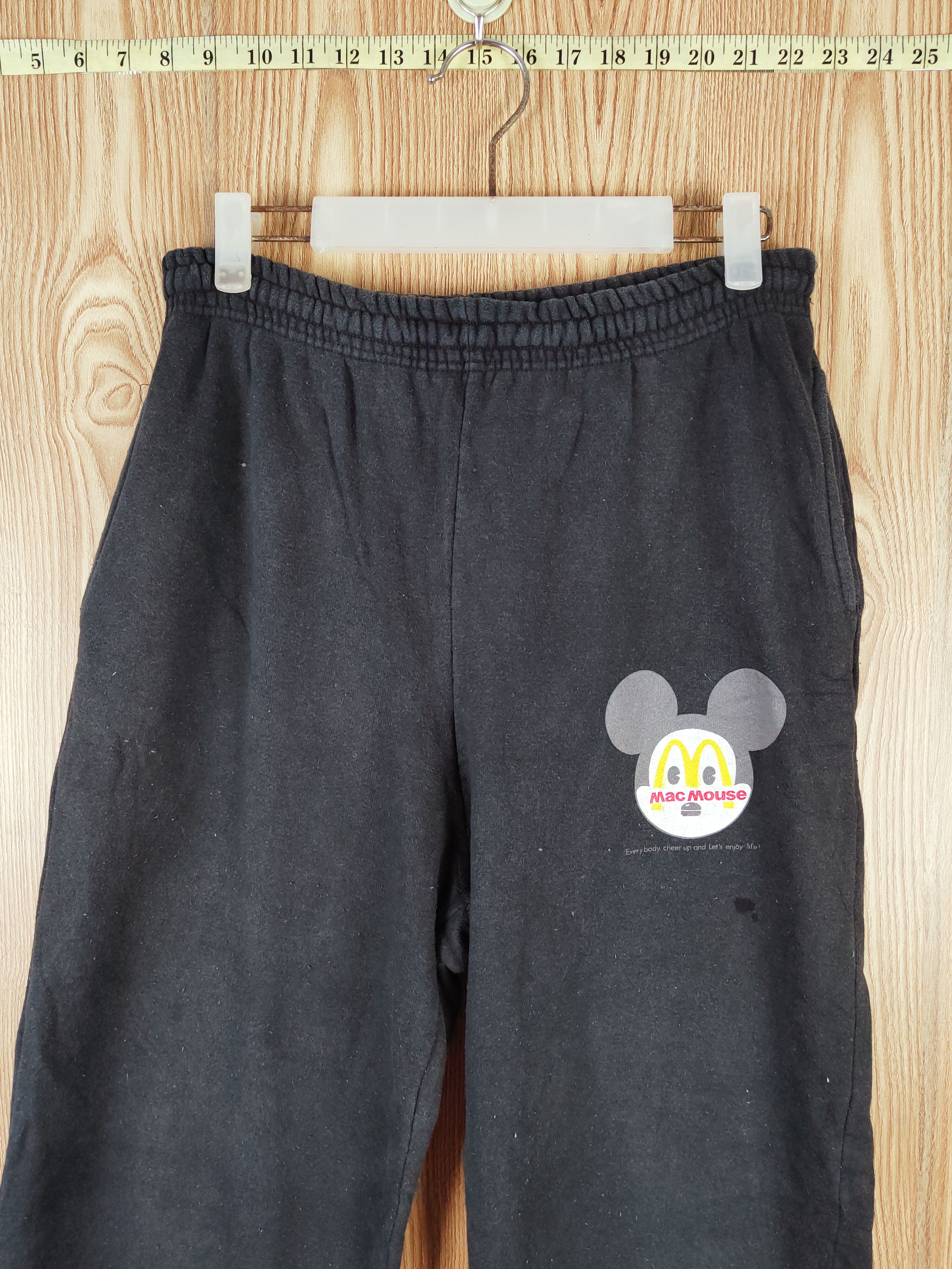 Vintage McDonald vintage Black Faded Mac Mouse Joggers pants #W188 Size 26" / US 2 / IT 38 - 2 Thumbnail