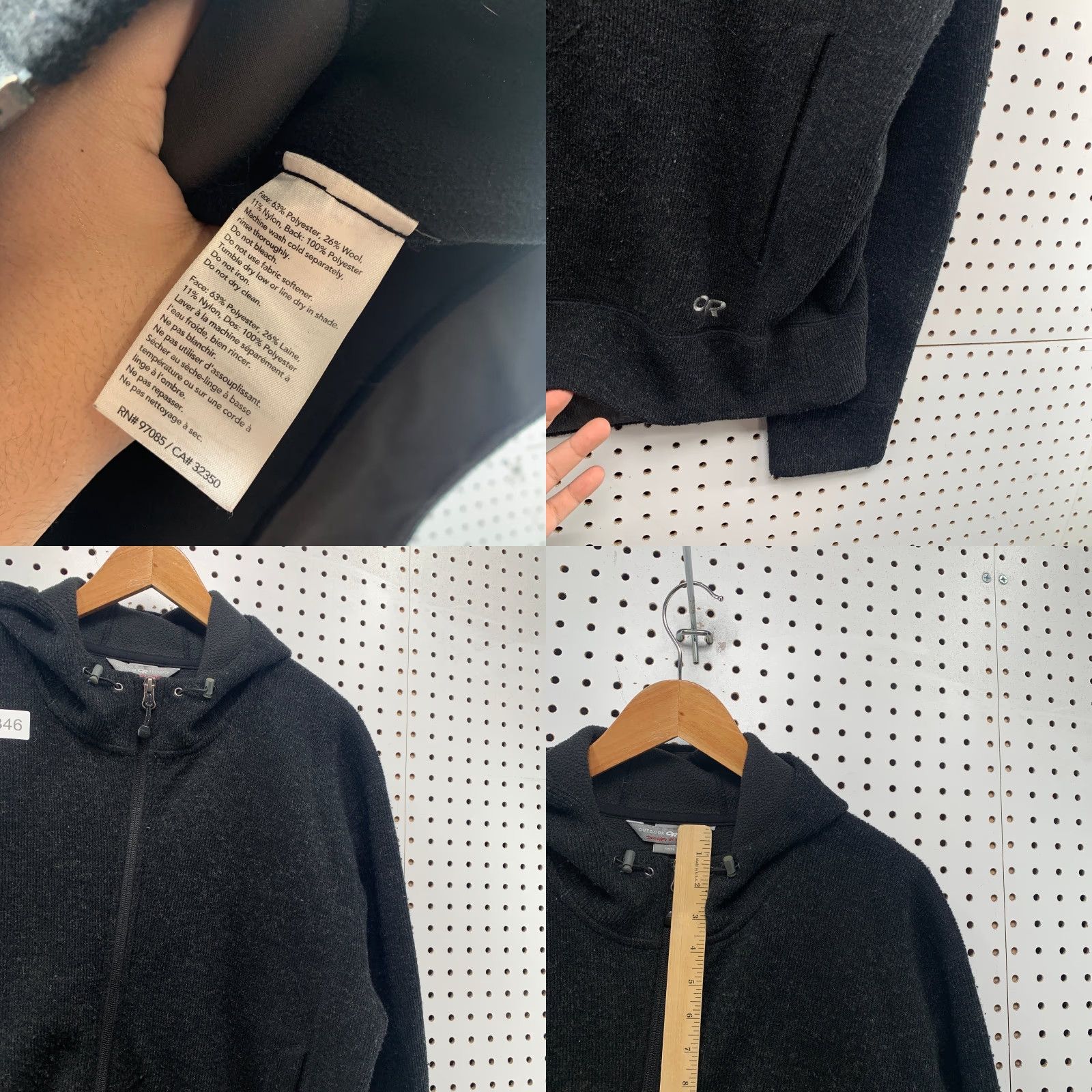 Outdoor Research Outdoor Research Wool Exit Jacket Mens Large Black Heavyweight Fleece Lined Size US L / EU 52-54 / 3 - 8 Thumbnail