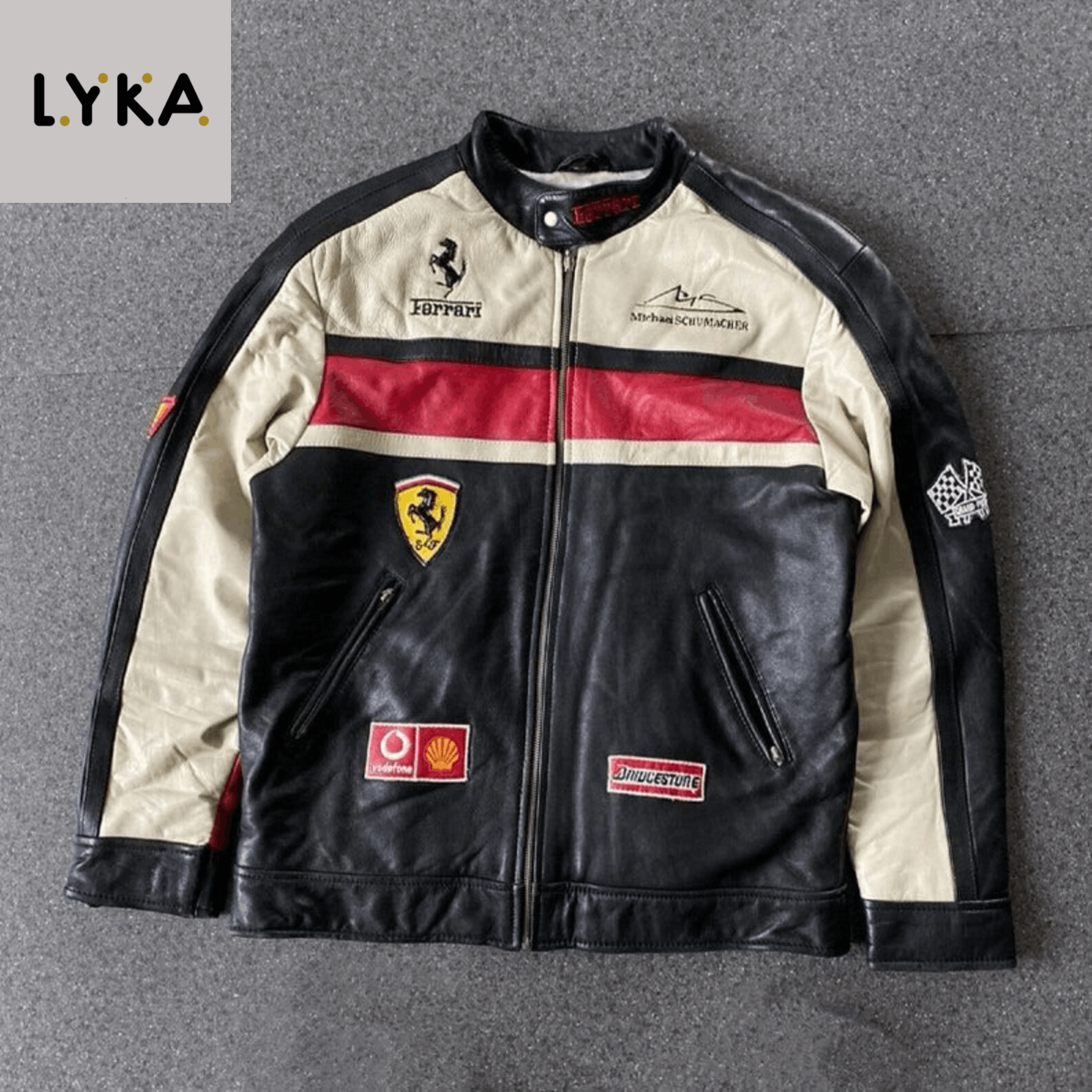 Ferrari Ferrari Racing Leather Jacket Vintage style RARE F1 Logo. | Grailed