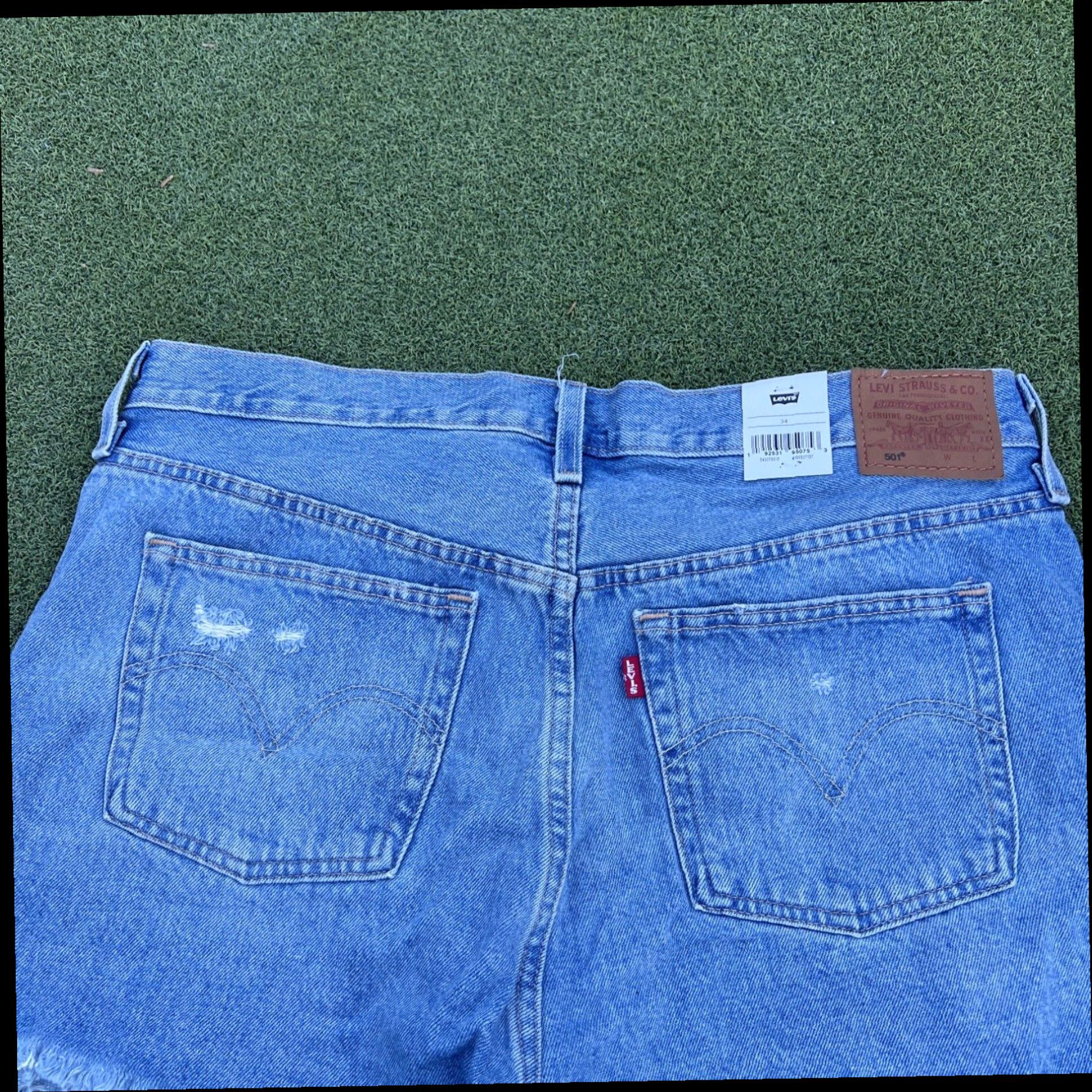 Levi's Levis 501 Shorts Womens 34 Cut Off Denim High Rise Button Fly Distressed New Size 24" / US 00 / IT 34 - 3 Thumbnail