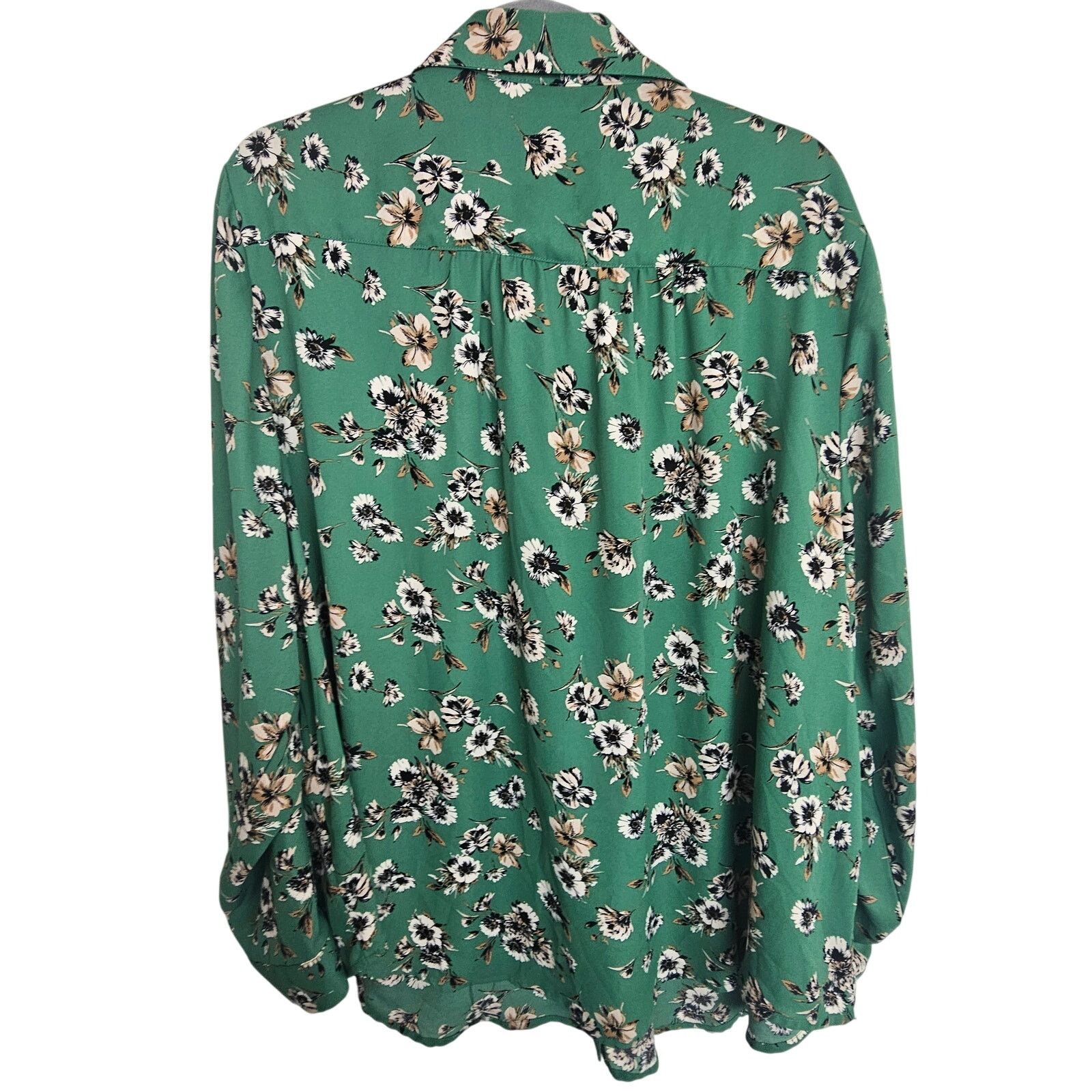 Corridor Torrid Madison Georgette Green Floral Blouse Plus Size 3X Size 3XL / US 20-22 - 11 Thumbnail