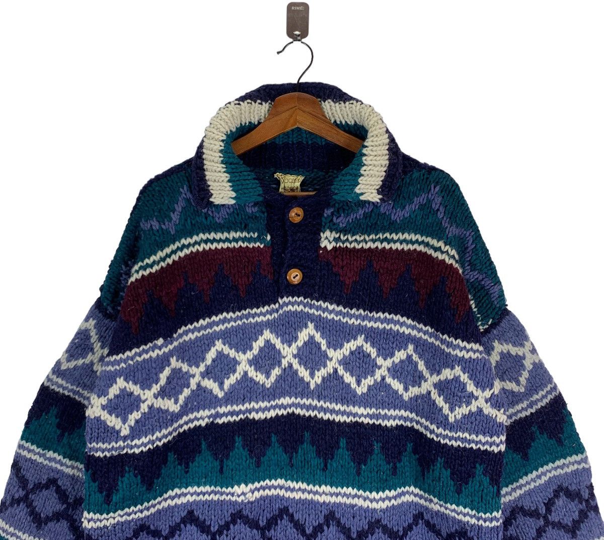 Vintage Vintage 70s Woolies Hunting Cable Knit Sweater Size US L / EU 52-54 / 3 - 4 Thumbnail