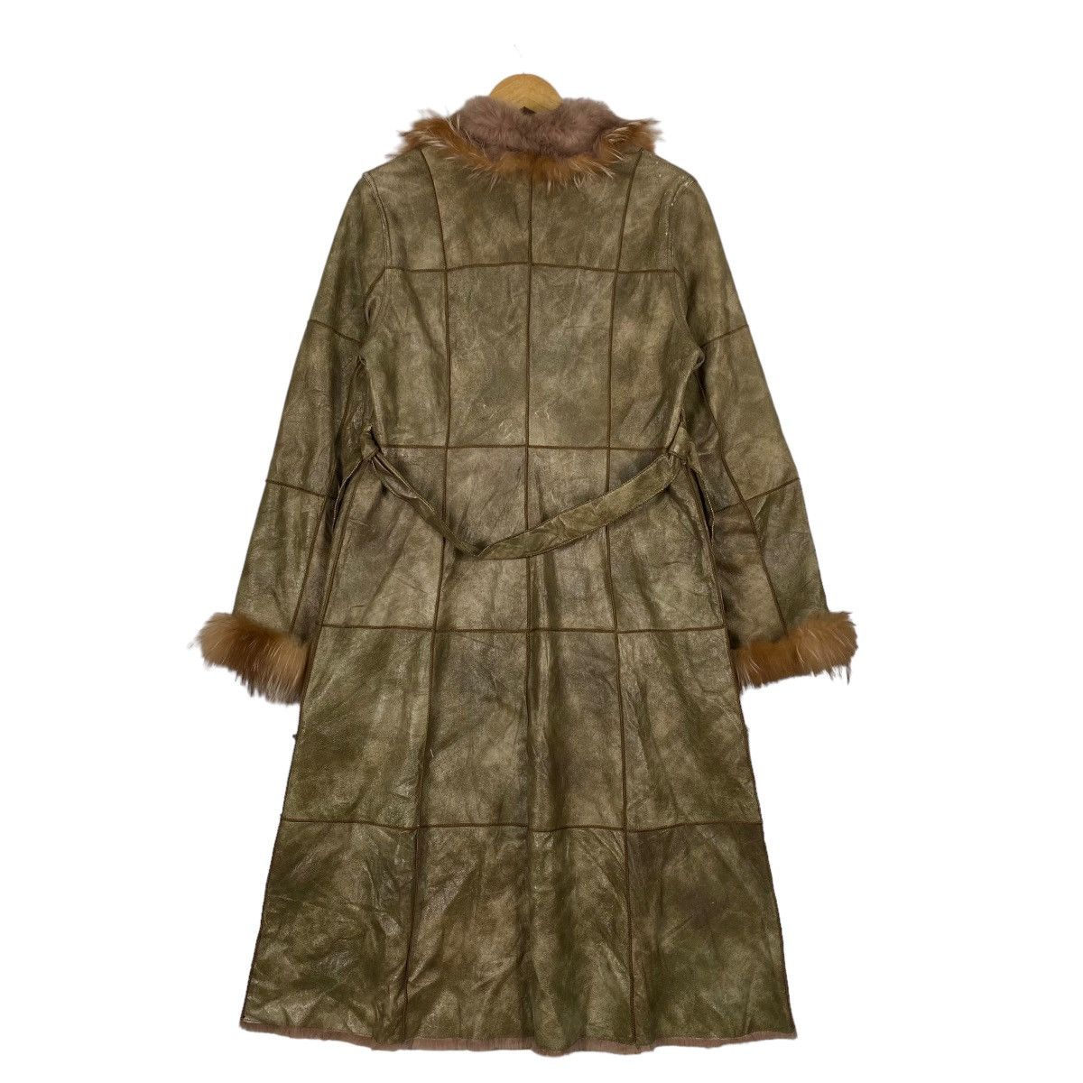 Japanese Brand FUR COLLAR PACHTWORK LONG COAT LEATHER JACKET Size M / US 6-8 / IT 42-44 - 6 Thumbnail