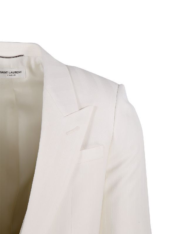 Saint Laurent Paris o1s1wg111124 Fitted Single-Breasted Jacket Striped Wool Size US S / EU 44-46 / 1 - 3 Thumbnail