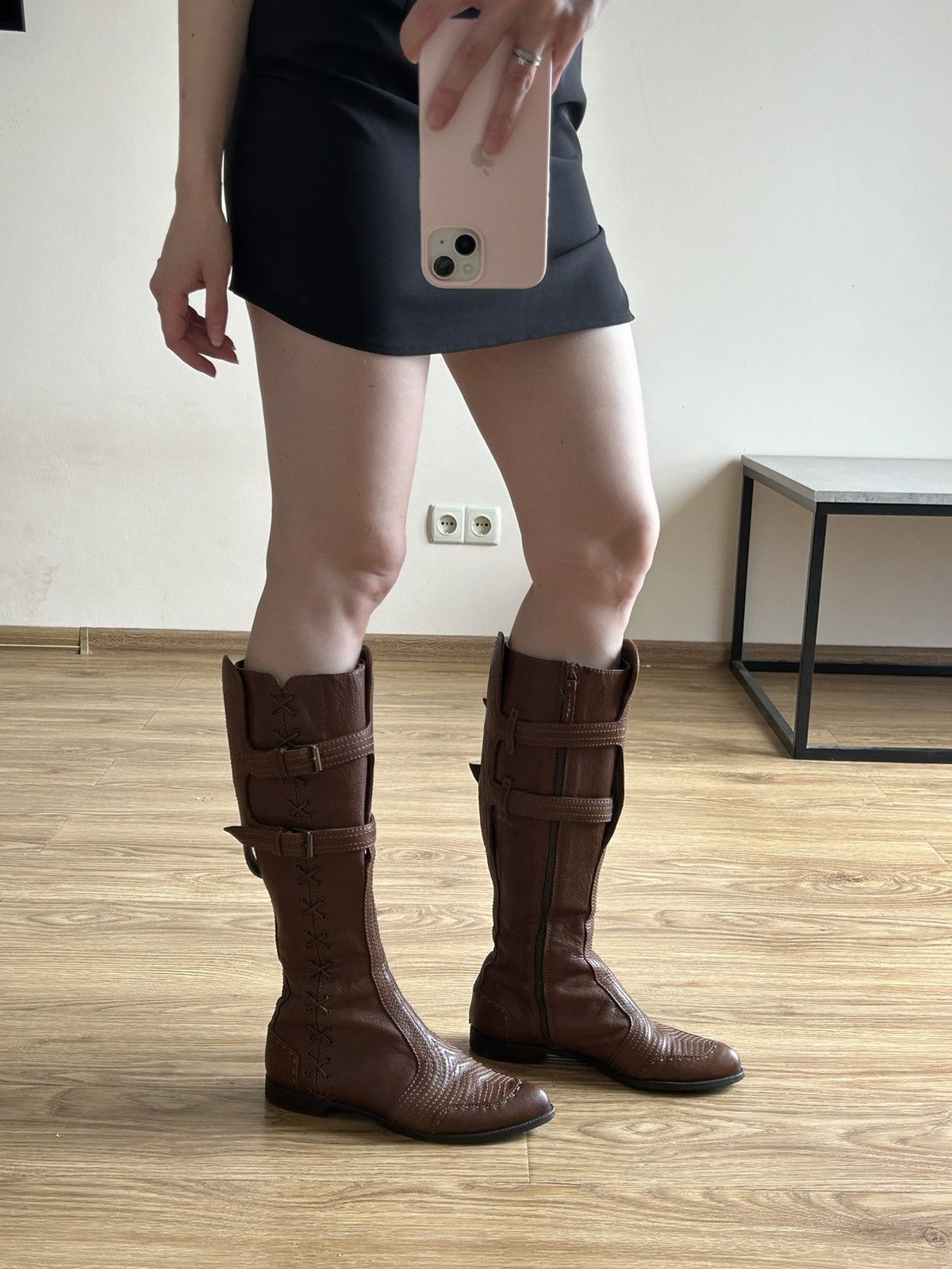 McQ Alexander McQueen Alexander Mcqueen Leather High Browm Boots Old money Size US 7.5 / IT 37.5 - 13 Thumbnail