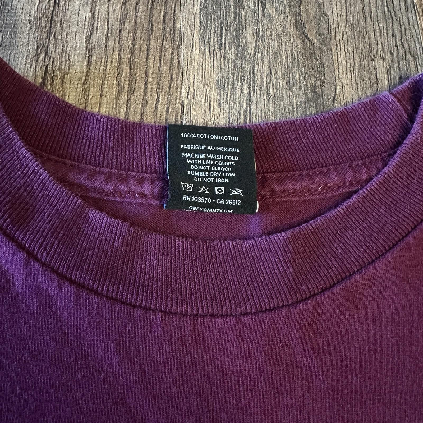 Obey OBEY Worldwide Mens Tee Long Sleeve Maroon Fits Like X-small Size US XS / EU 42 / 0 - 5 Thumbnail