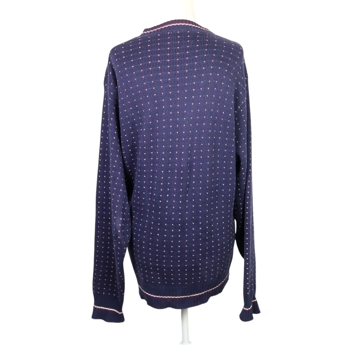 Vintage VINTAGE Woolrich Sweater Crew Neck Knit Cotton Long Sleeve XL Navy Blue Red Heart Dot Print 80s Womens Size XL / US 12-14 / IT 48-50 - 5 Thumbnail
