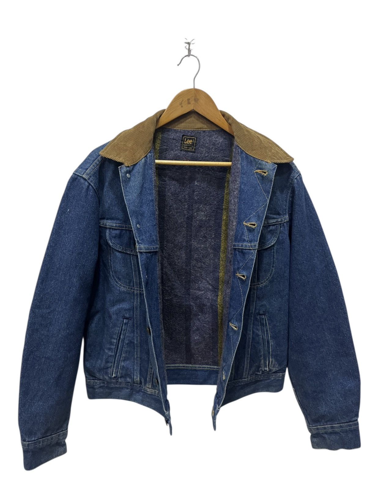 Lee × Vintage Vintage 80’s Lee Riders Denim Jacket With Coduroy Collar Size US M / EU 48-50 / 2 - 1 Thumbnail