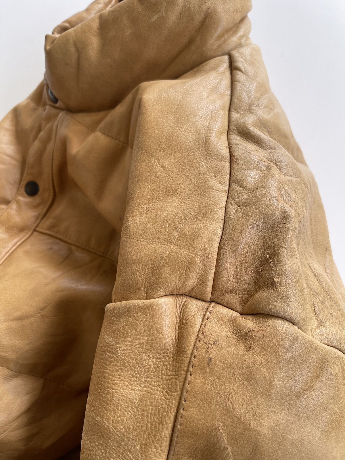 Vintage 80s Vent Couvert Leather Down Jacket Size US L / EU 52-54 / 3 - 16 Thumbnail