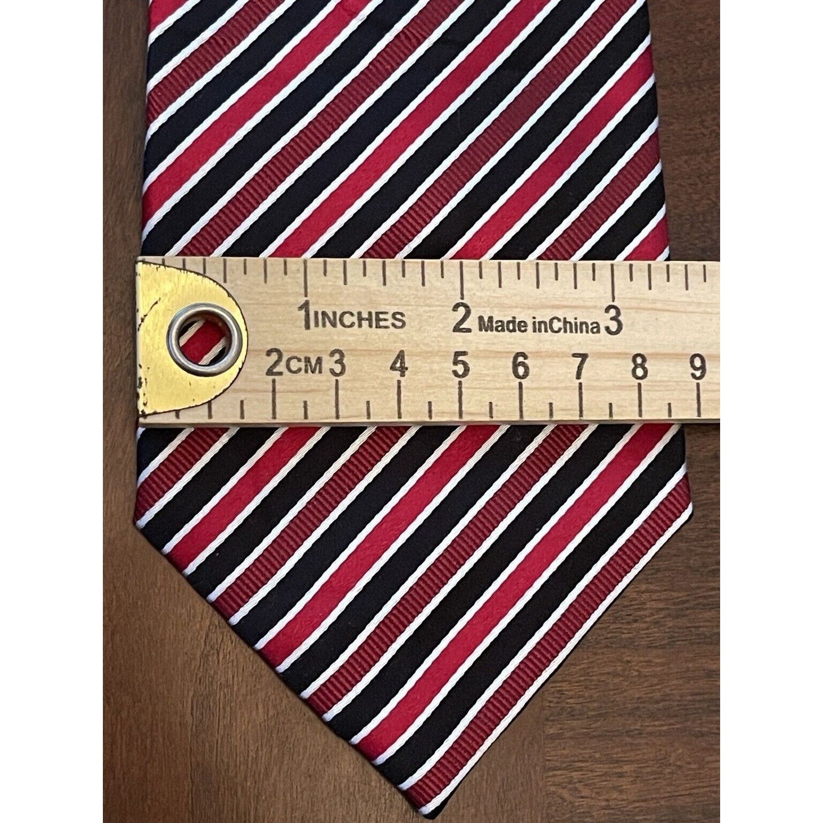 Stafford Stafford Essentials Red Black Repp Hand Made Silk Size ONE SIZE - 4 Thumbnail
