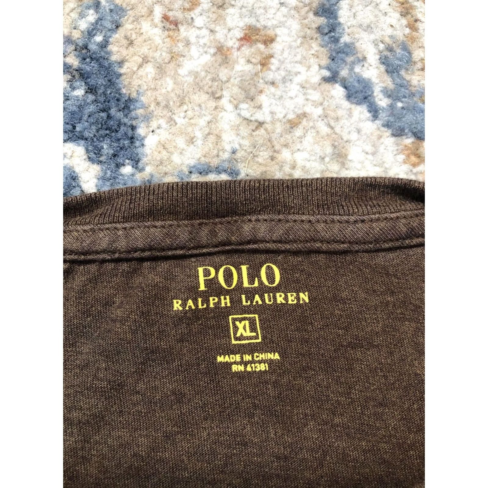 Polo Ralph Lauren Polo Ralph Lauren Shirt Mens XL Brown Long Sleeve Pocket Pony Logo Crewneck Size US XL / EU 56 / 4 - 7 Thumbnail