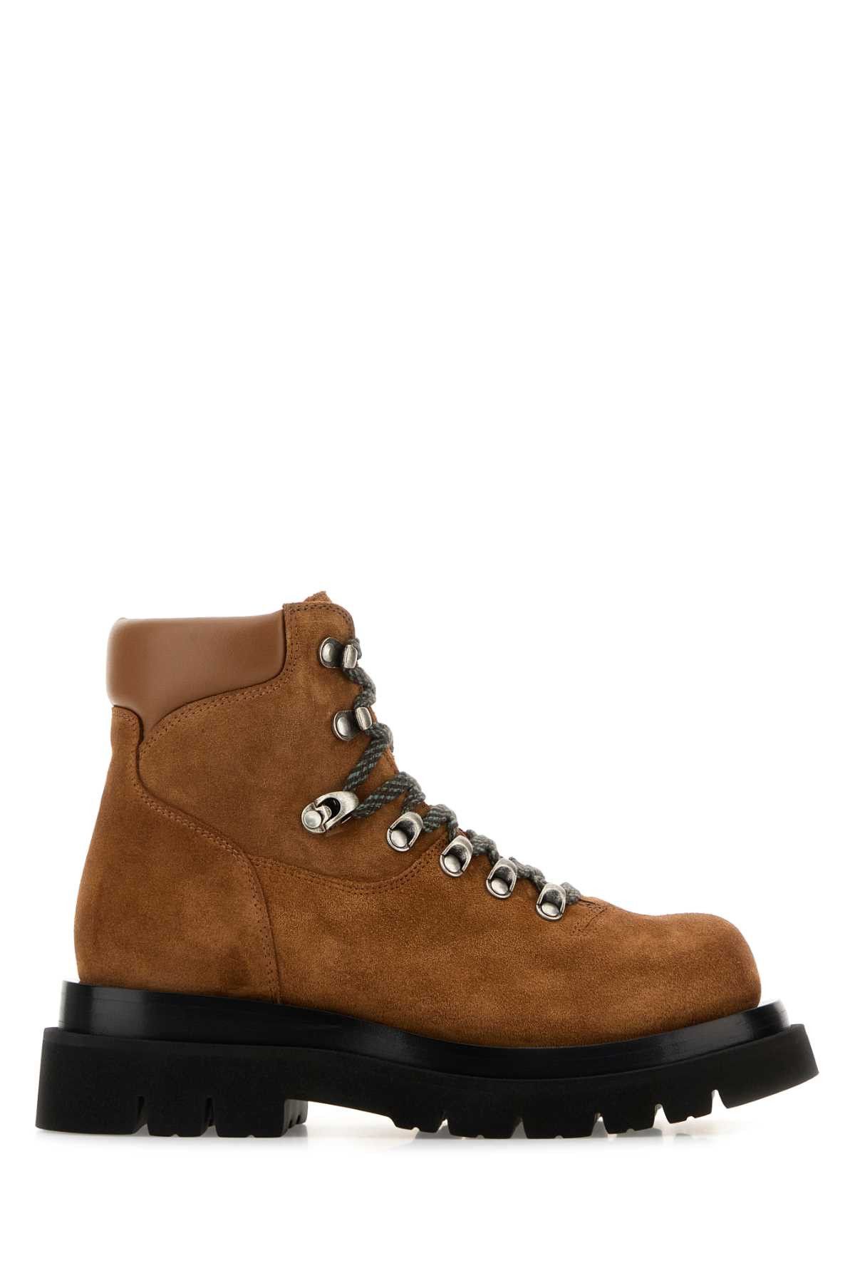 Caramel Suede Lug Ankle Boots