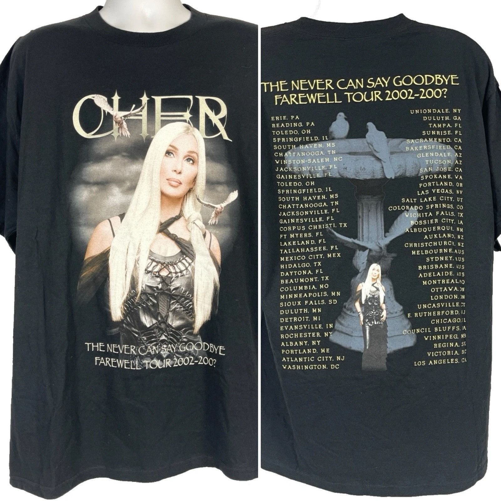 Other Cher Farewell Tour Vtg Mens Concert T-Shirt size XL 2002-0? Size US XL / EU 56 / 4 - 1 Thumbnail