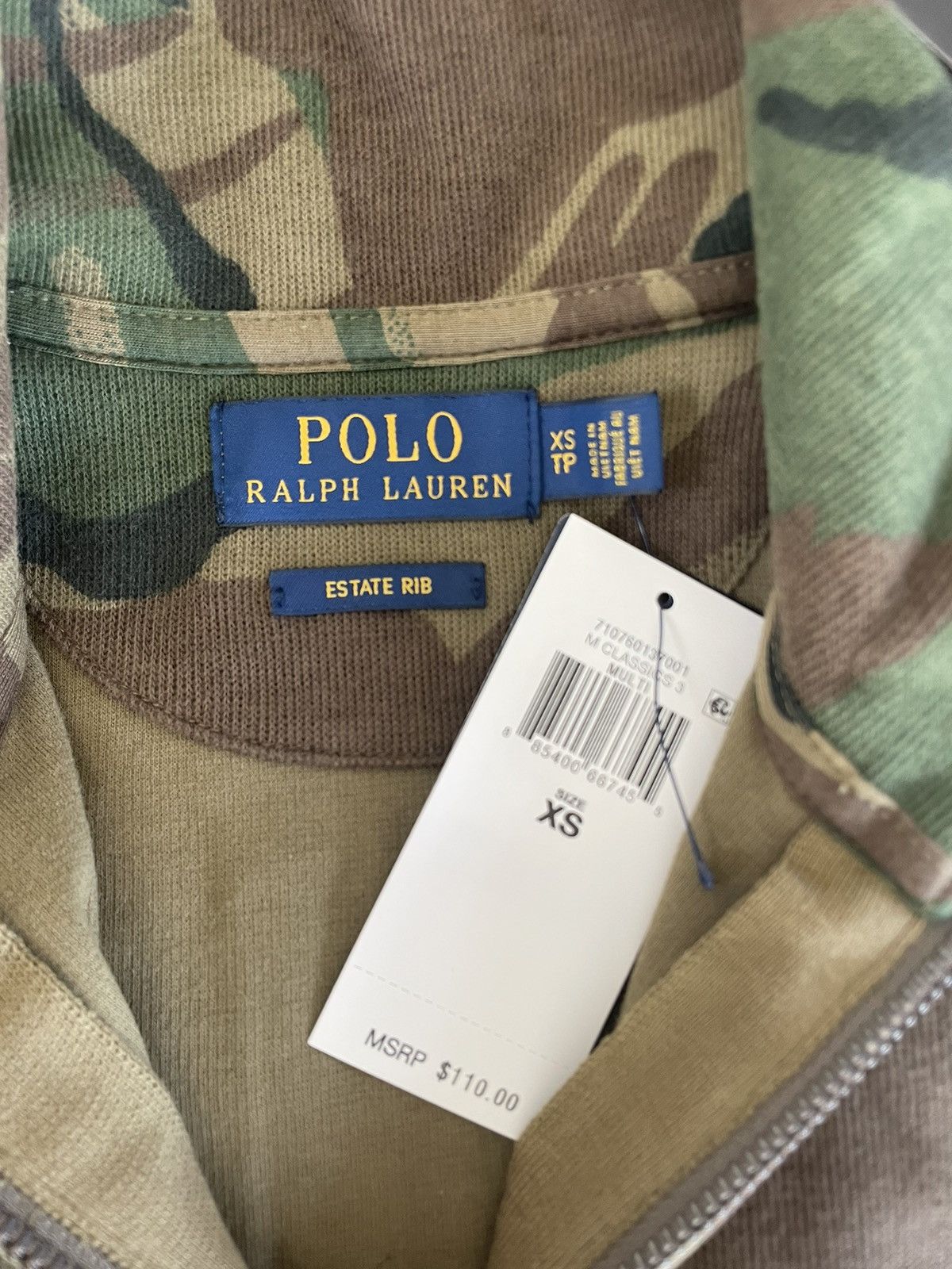 Polo Ralph Lauren POLO RALPH LAUREN SWEATER Mens MOCK NECK ZIP CAMO $110 Size US XS / EU 42 / 0 - 5 Thumbnail