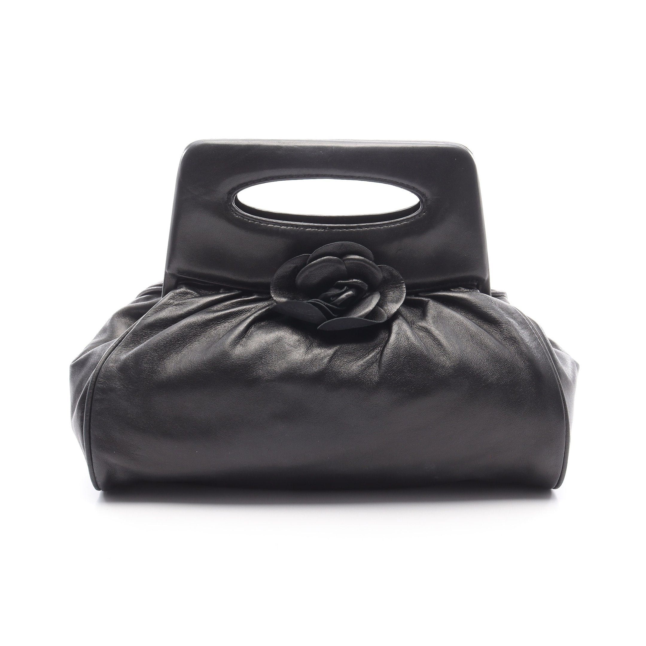 Chanel Chanel Camellia Handbag Lambskin Black Silver Hardware Size ONE SIZE - 1 Thumbnail
