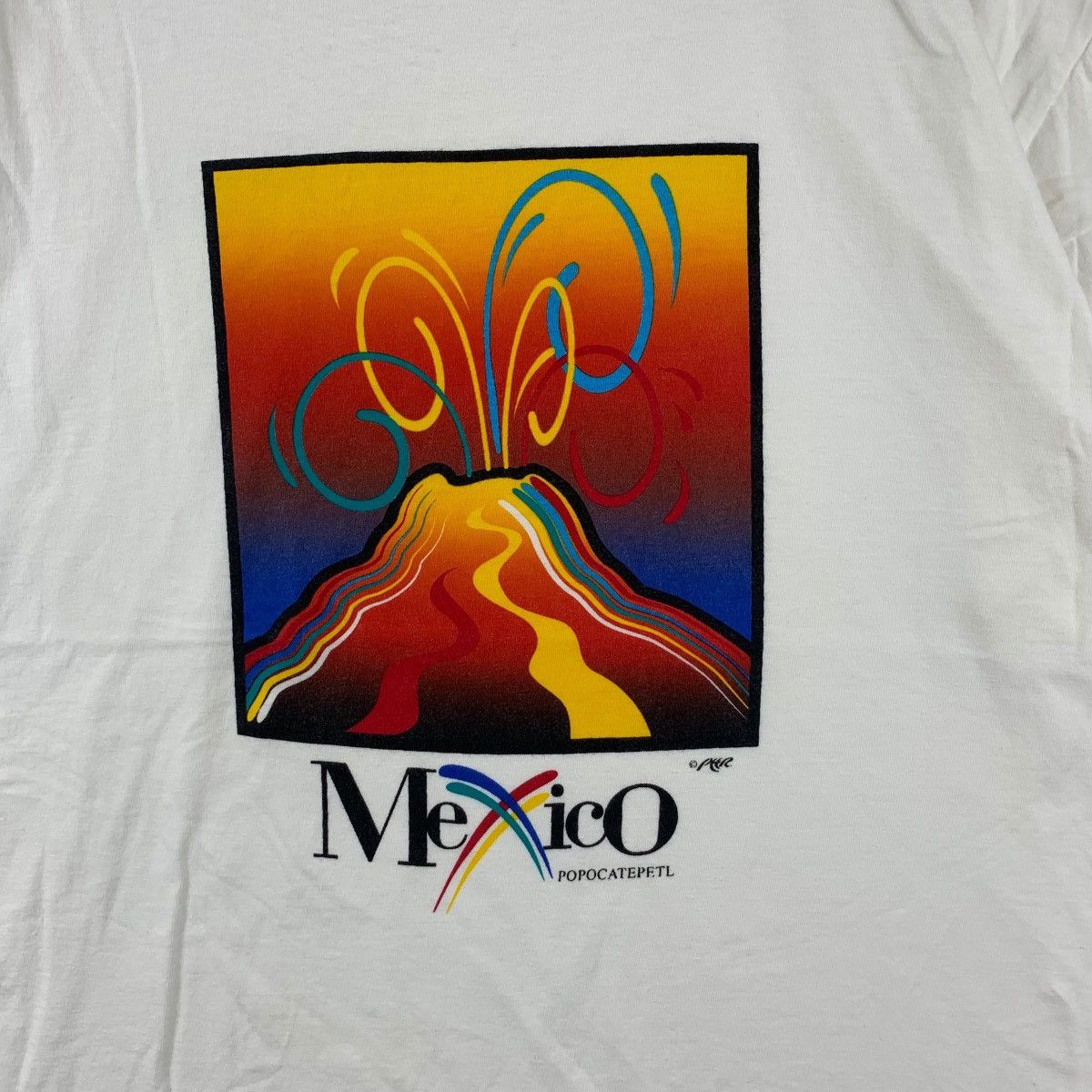 Vintage Vintage MEXICO POPOCATEPETL VOLCANO Pop Art Tee Shirt Top Size US L / EU 52-54 / 3 - 4 Thumbnail