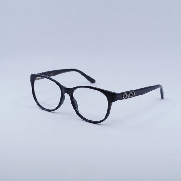 Jimmy Choo Jimmy Choo JC241 0807 00 Eyeglasses Black 52mm Square Frame Size ONE SIZE - 4 Thumbnail