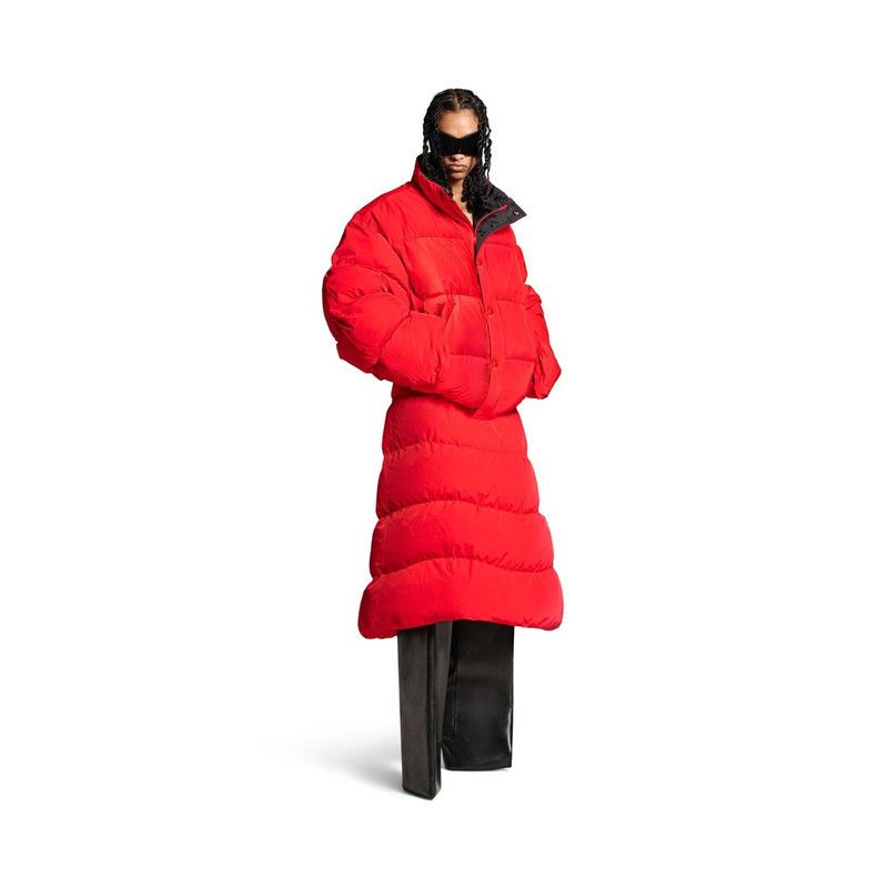 Balenciaga o1tr1nto1225 Puffer Midi Skirt in Red Size 26" / US 2 / IT 38 - 2 Thumbnail