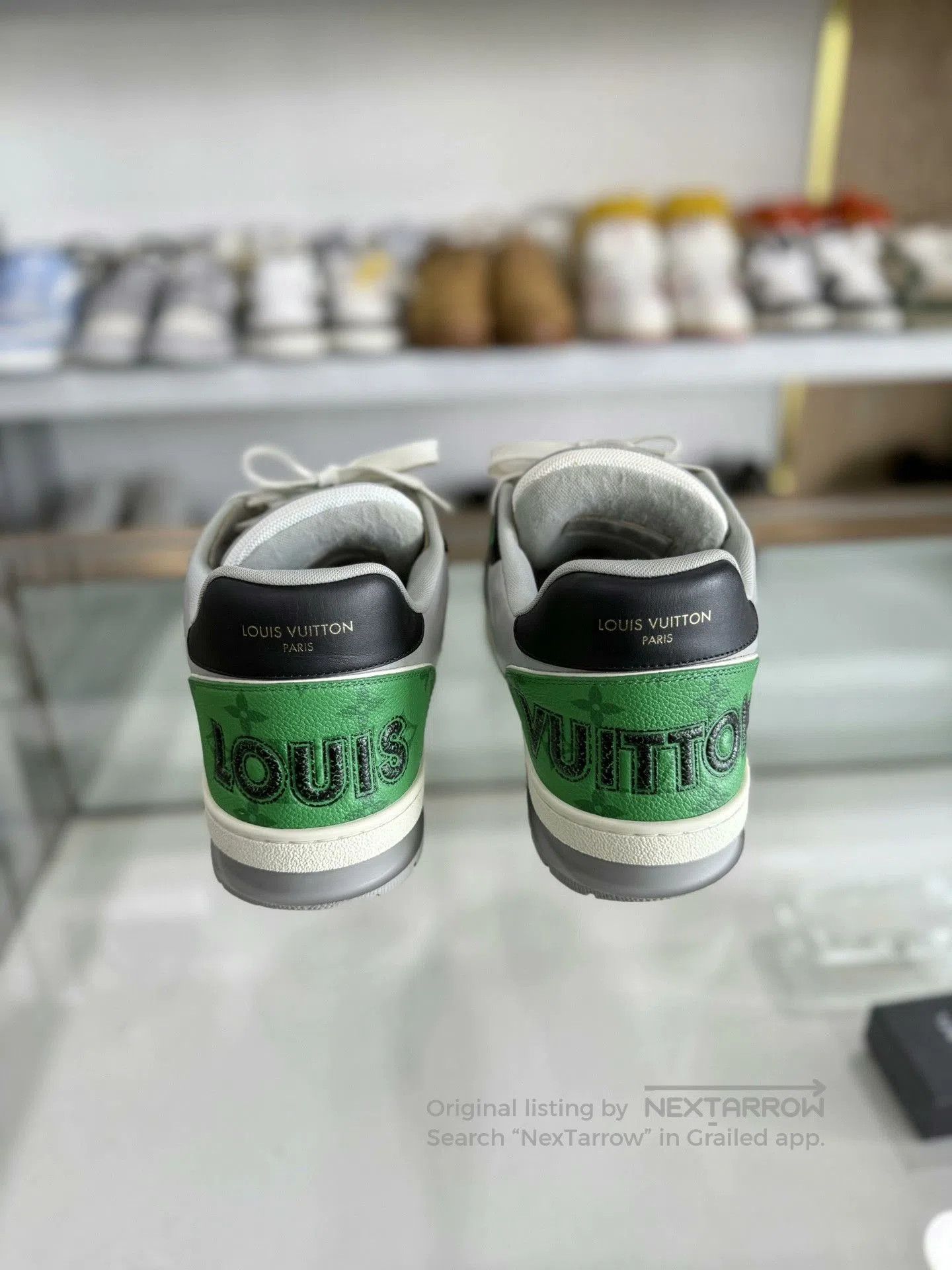 Louis Vuitton Louis Vuitton LV Trainer White Green Velcro. Size US 10 / EU 43 - 3 Thumbnail