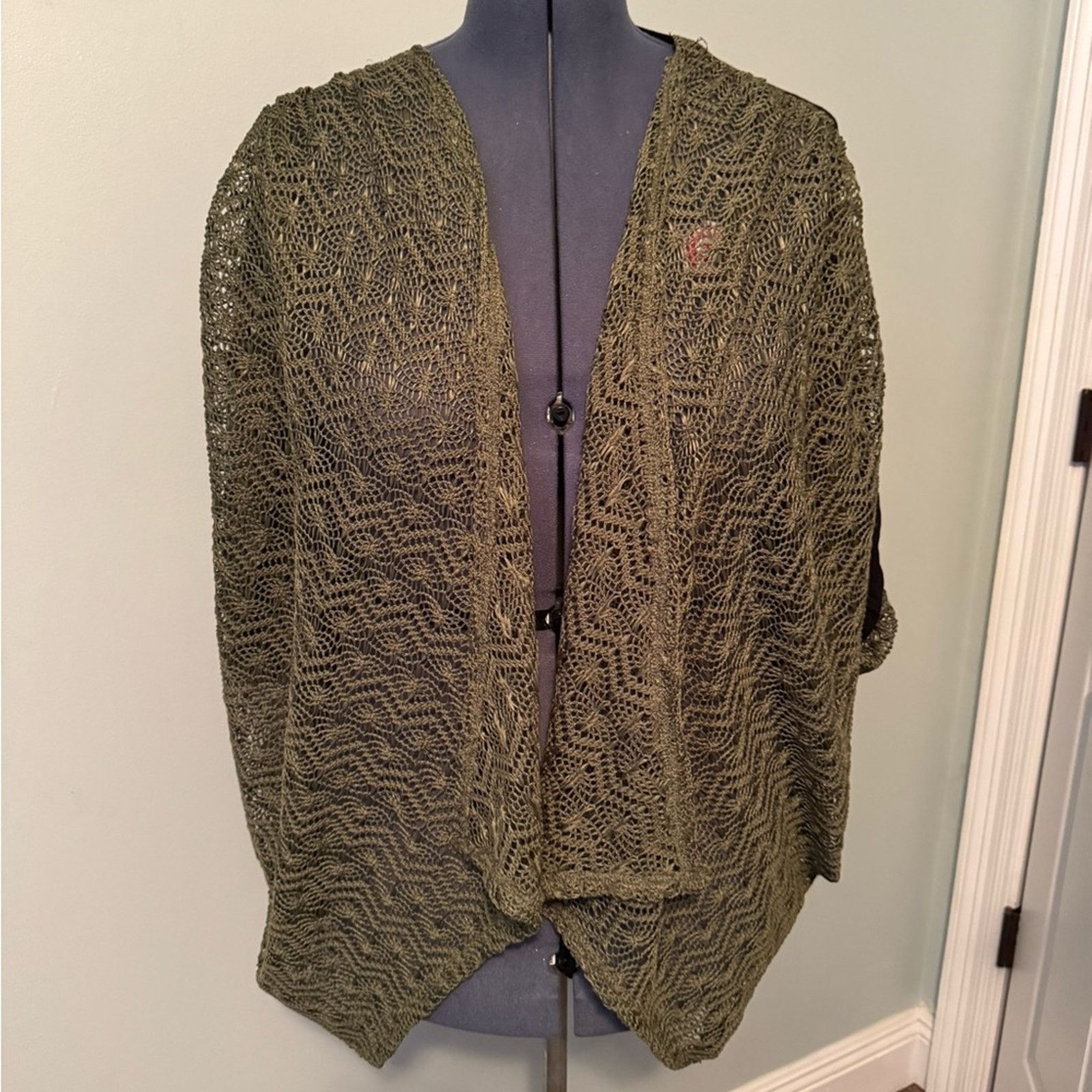 Other Missy Robertson Green Knit Shrug with Embroidery Sz S Size S / US 4 / IT 40 - 1 Thumbnail